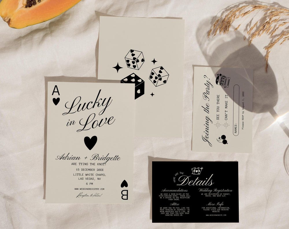 Lucky in Love Wedding Invitation