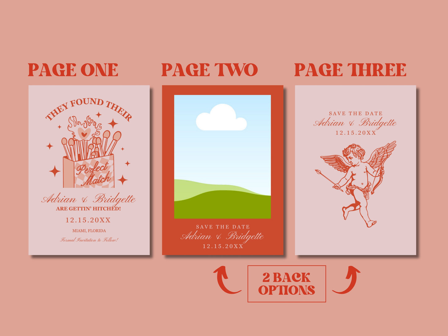 Perfect Match Save the Date Invitation Template Match Made in Heaven Save the Date Retro Cupid Wedding Quirky Wedding Invite Whimsical