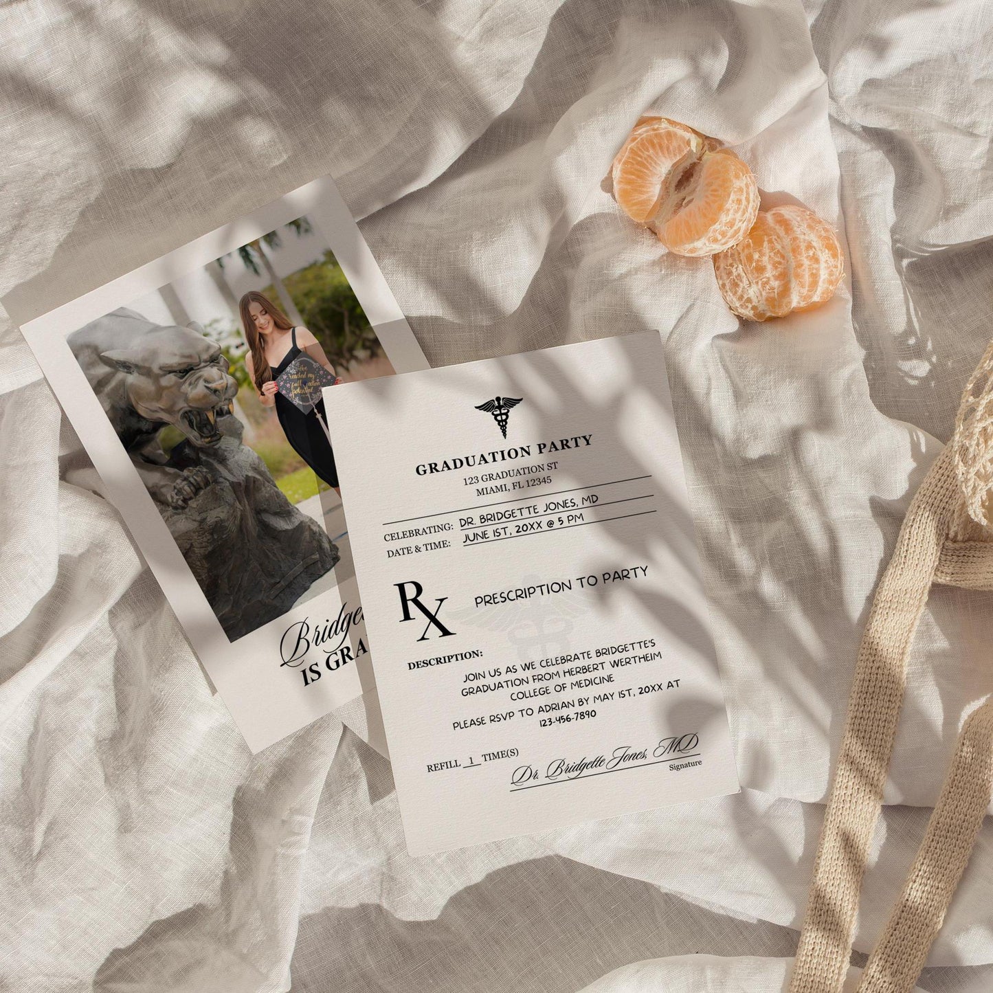 RX Prescription Medical School Graduation Party Invitation MD Grad DO Graduation Photo Evite Med School Graduation Announcement Photo Card