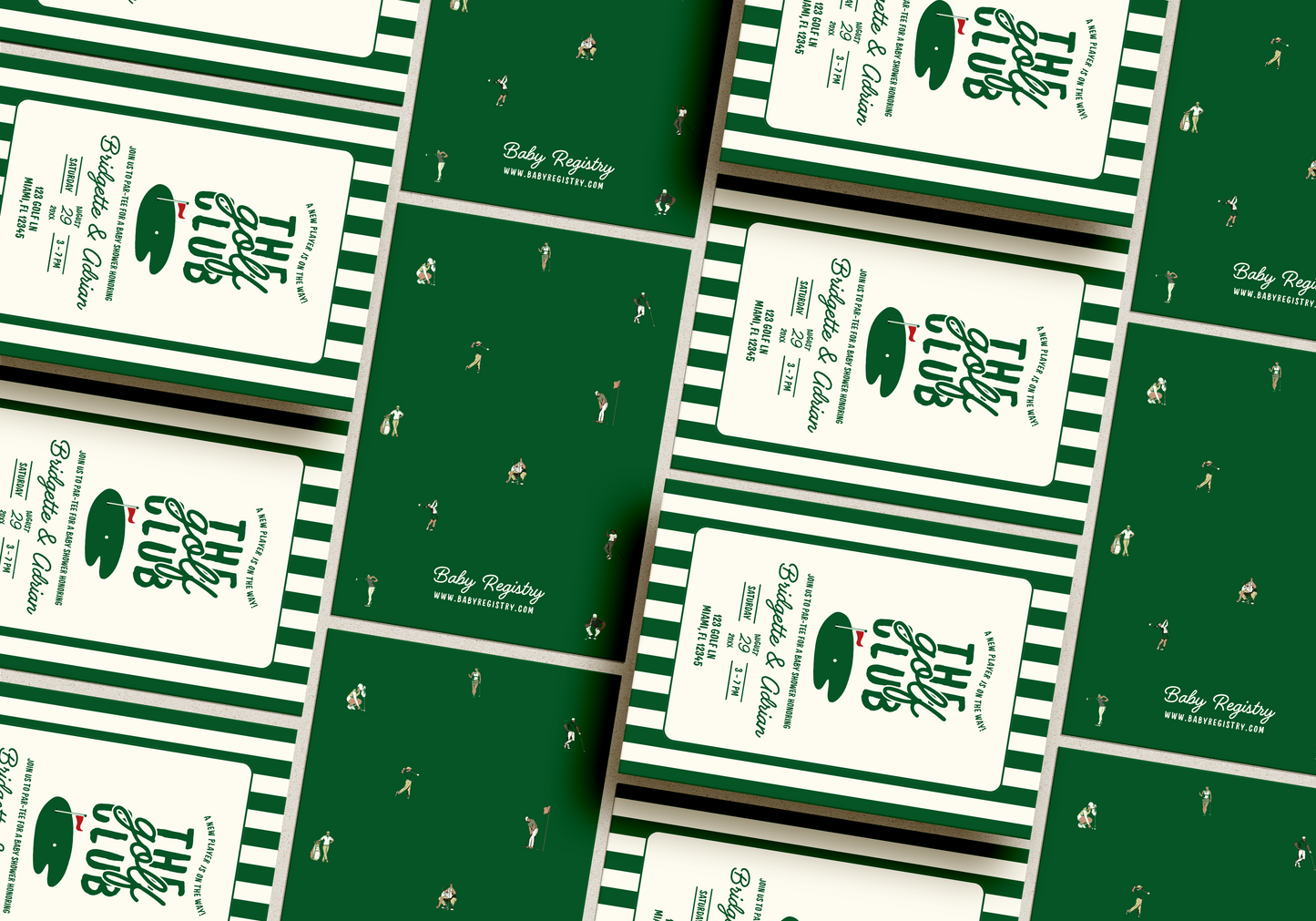 Vintage Golf Baby Shower Set Template Editable Golf Baby Shower Invitation Template Old Money Country Club Baby Shower
