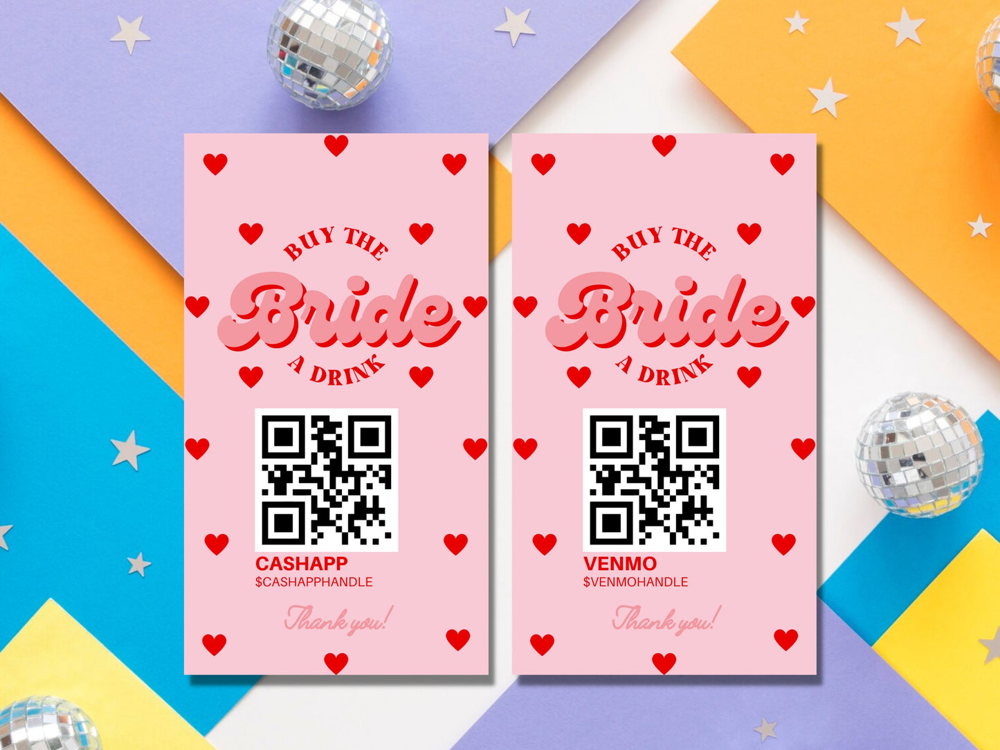 Buy the Bride a Drink Instagram Story Template Retro Bachelorette Venmo Story Cash App Story QR Code Custom Party QR Code