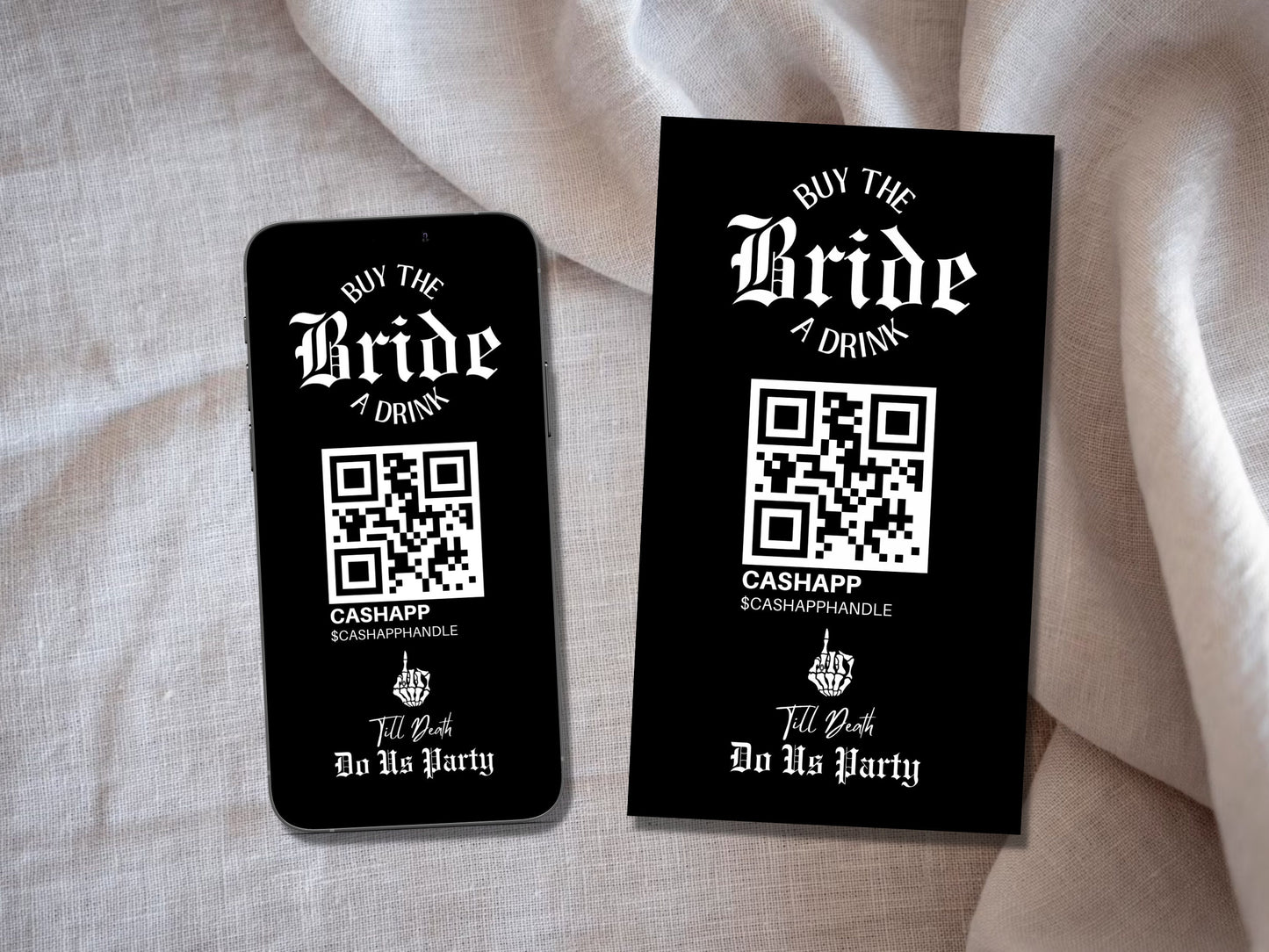 Buy the Bride a Drink Story Template Bachelorette Venmo Story Cash App Story QR Code Custom Party QR Code Till Death Bachelorette Party