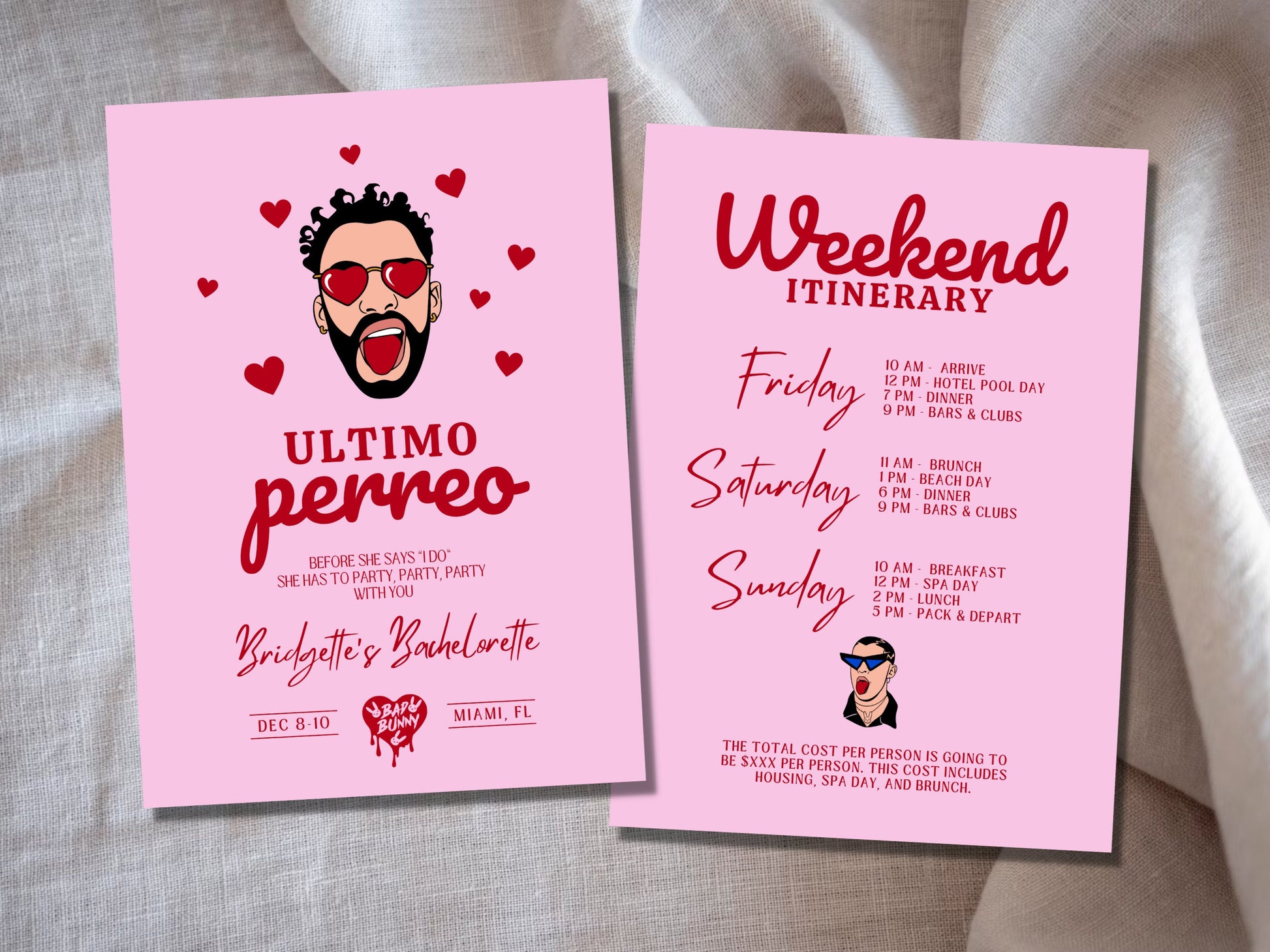 Ultimo Perreo Bachelorette Invite Bad Bunny Bachelorette Invitation Bachelorette Weekend Itinerary Despedida de Soltera Invitación