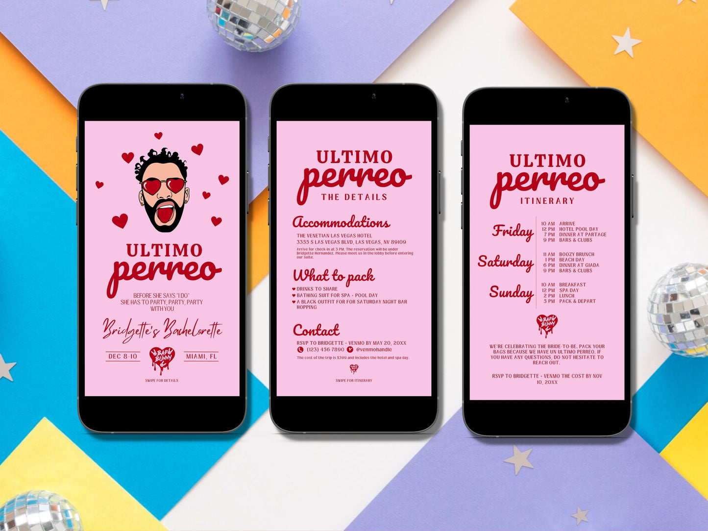 Ultimo Perreo Bachelorette Invite Bad Bunny Bachelorette Digital Invitation Bachelorette Weekend Itinerary Despedida de Soltera Invitación