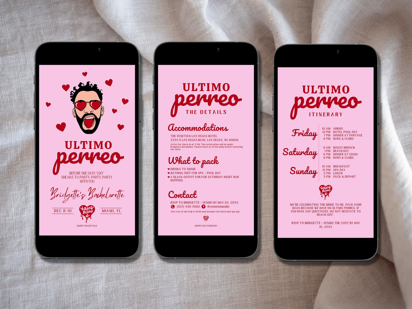 Ultimo Perreo Bachelorette Invite Bad Bunny Bachelorette Digital Invitation Bachelorette Weekend Itinerary Despedida de Soltera Invitación