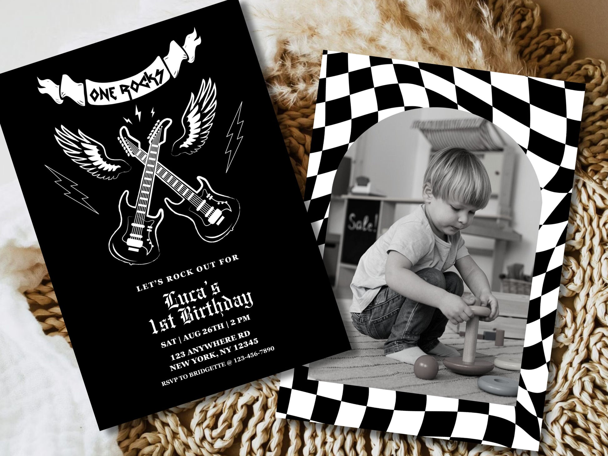 Rock N Roll First Birthday Invitation Another One Bites the Dust Birthday Invitation Rock First Birthday Invite Alternative First Birthday