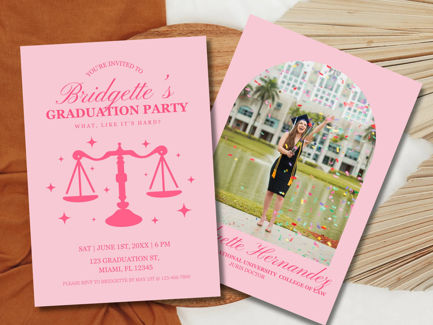 Legally Blonde Graduation Invitation Template Elle Woods College Graduation Invite Law School Graduation Party Invite Editable Template