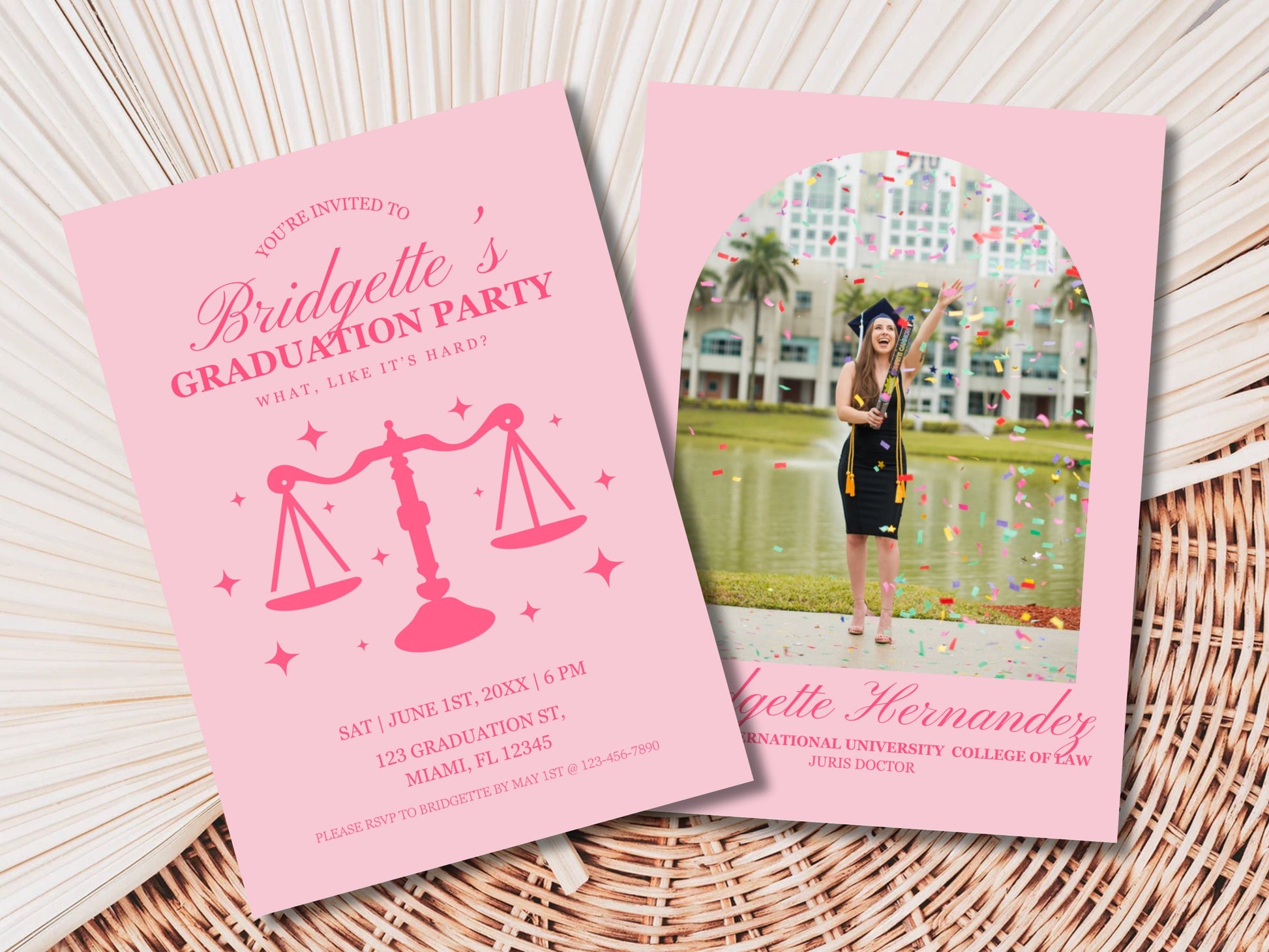 Legally Blonde Graduation Invitation Template Elle Woods College Graduation Invite Law School Graduation Party Invite Editable Template