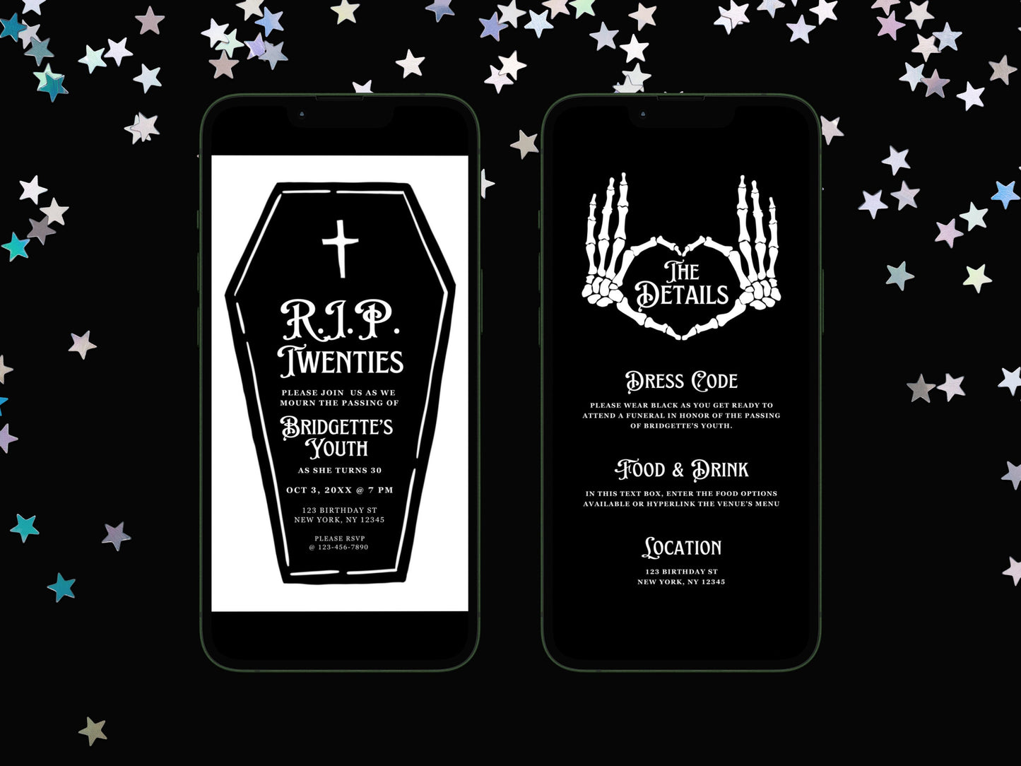 RIP 20s Birthday Party Invite RIP Twenties Party Invitation 30th E-Invite Death to My Youth Digital 30th Birthday Invite 30th Birthday Goth