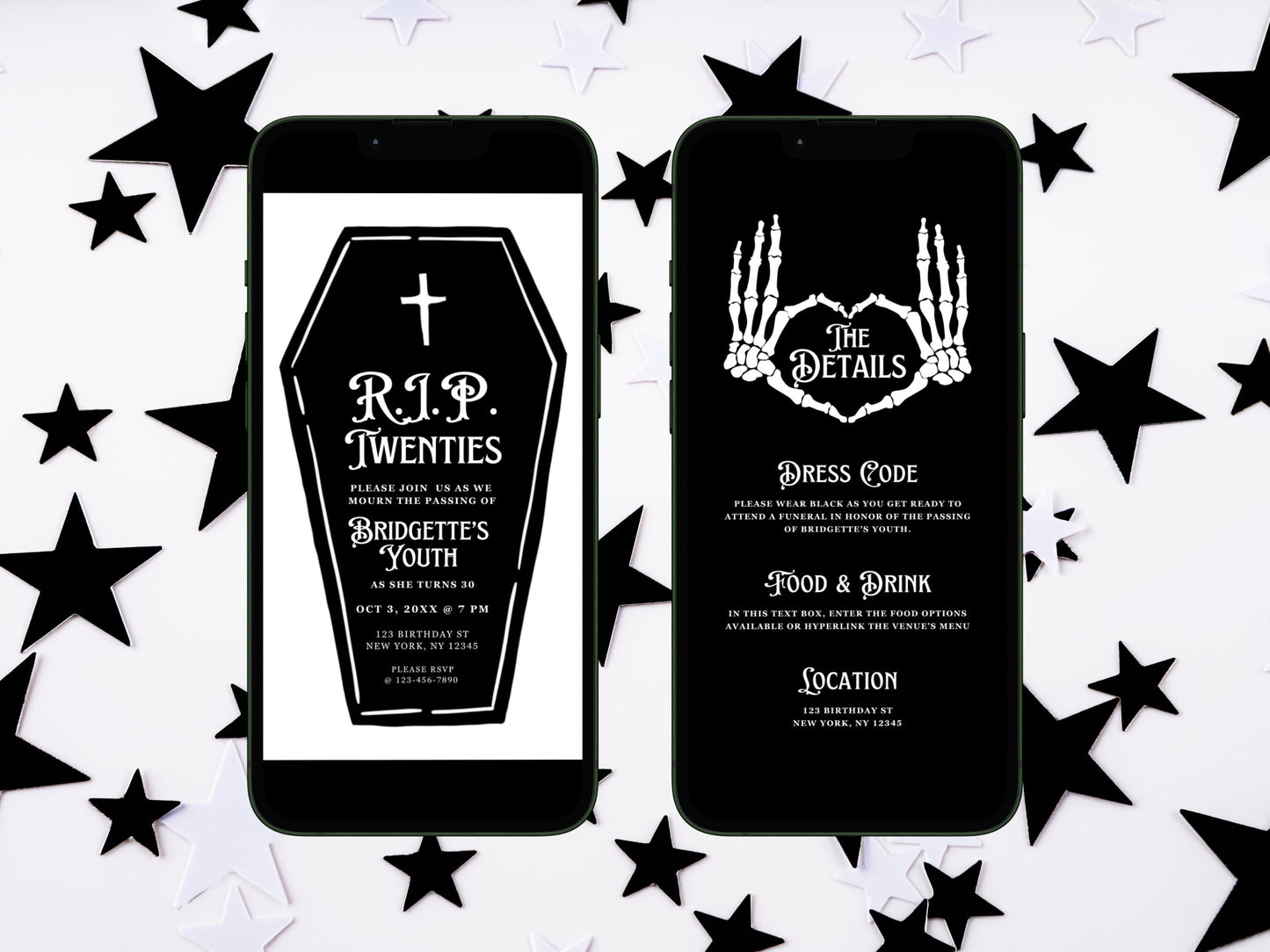 RIP 20s Birthday Party Invite RIP Twenties Party Invitation 30th E-Invite Death to My Youth Digital 30th Birthday Invite 30th Birthday Goth