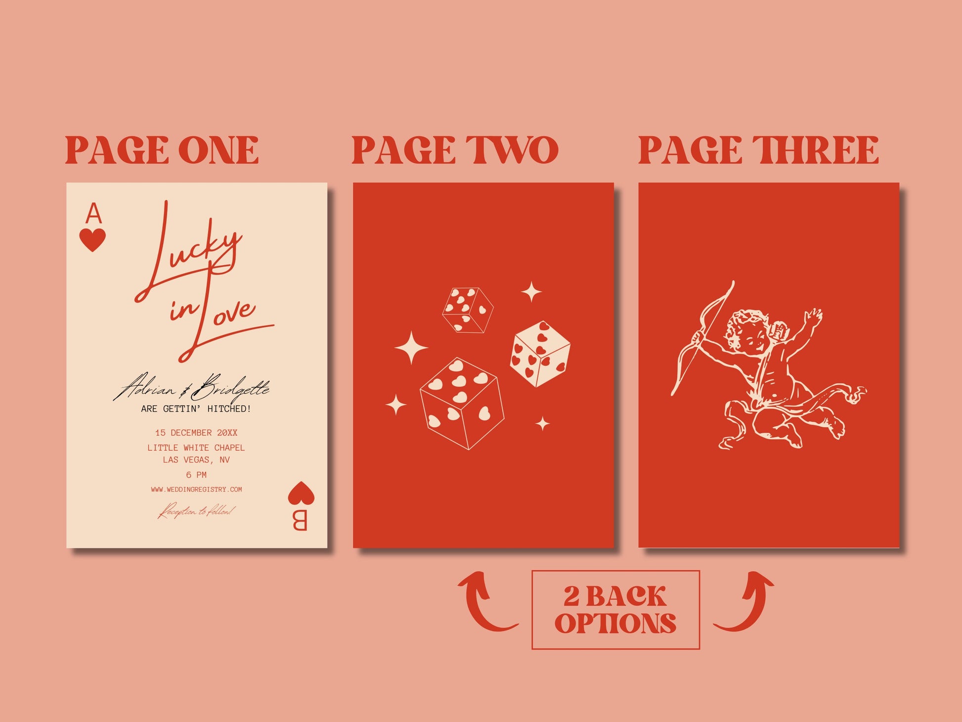 Lucky in Love Wedding Invitation Vegas Wedding Stationery Playing Cards Wedding Invitation Template Vintage Wedding Stationery Perfect Match