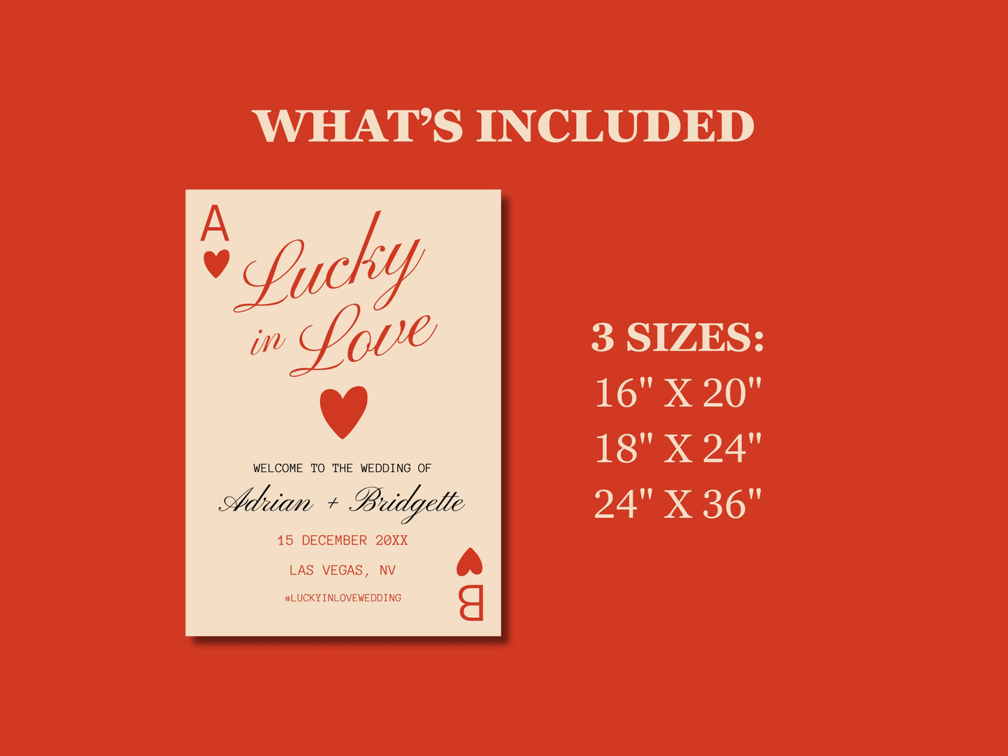 Lucky in Love Editable Wedding Welcome Sign Template Casino Wedding Viva Las Vegas Wedding Fun Vintage Wedding Welcome Sign Instant Download
