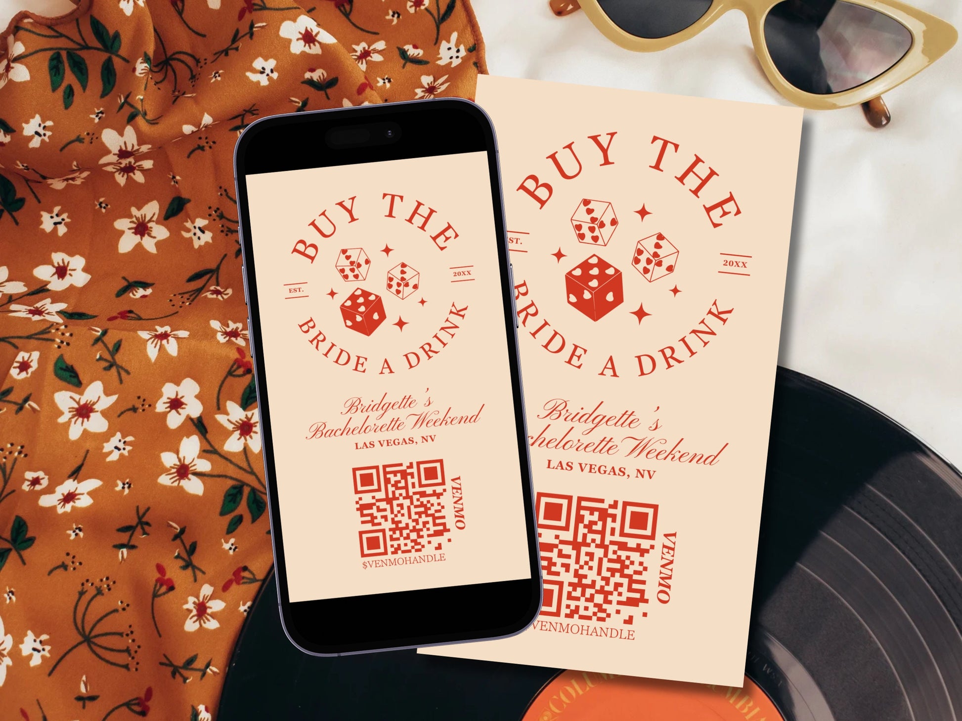 Buy the Bride a Drink Story Template Custom Bachelorette Venmo Cash App QR Code Custom Party QR Code Las Vegas Bachelorette Party Instagram