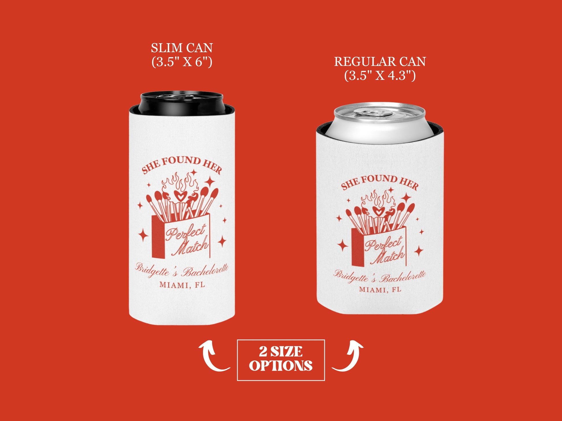 Perfect Match Bachelorette Koozie Lucky in Love Can Cooler Retro Bachelorette Koozie Custom Bachelorette Favors Can Huggers Custom Design