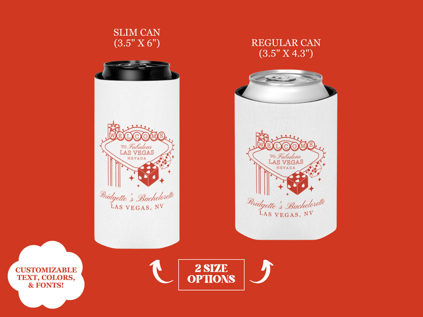 Las Vegas Bachelorette Koozie Lucky in Love Can Cooler Vintage Wedding Koozie Vegas Bachelorette Favors Can Huggers Custom Lucky in Love