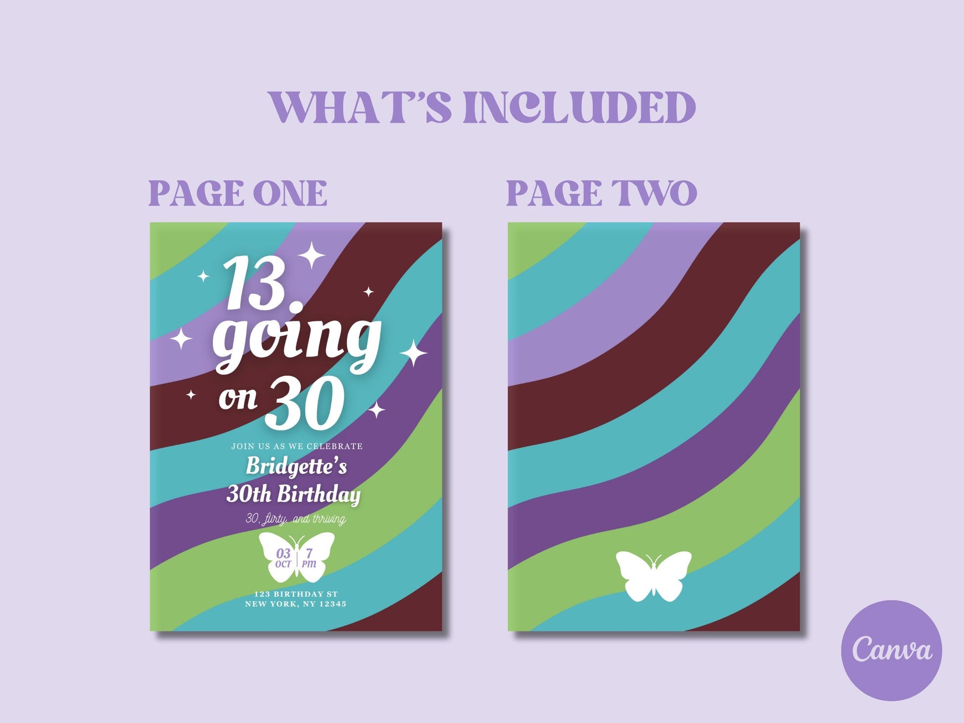 13 going on 30 Birthday Invite 30th Birthday Invitation Template Thirty Flirty and Thriving 30th Birthday Invite Template Digital Invite