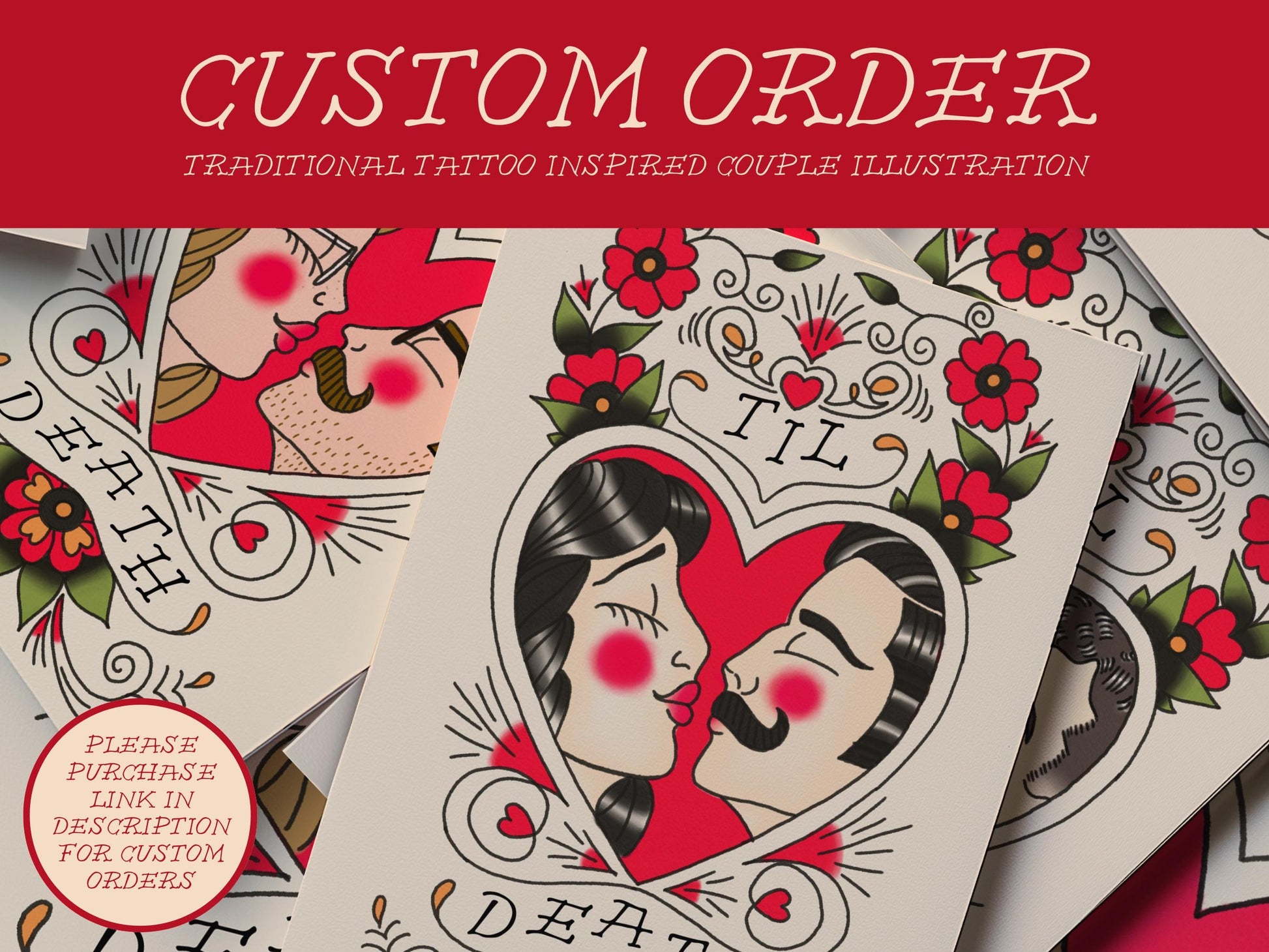 Wedding Invitation Traditional Tattoo Wedding Old School Tattoo Rock N Roll Vintage Wedding Stationery Tattoo Rockabilly Custom Invite