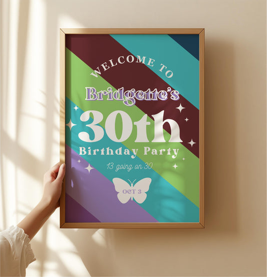 13 Going on 30 Birthday Welcome Sign Thirty Flirty & Thriving Welcome Sign 30th Birthday Party Welcome Sign Printable Sign Digital Download