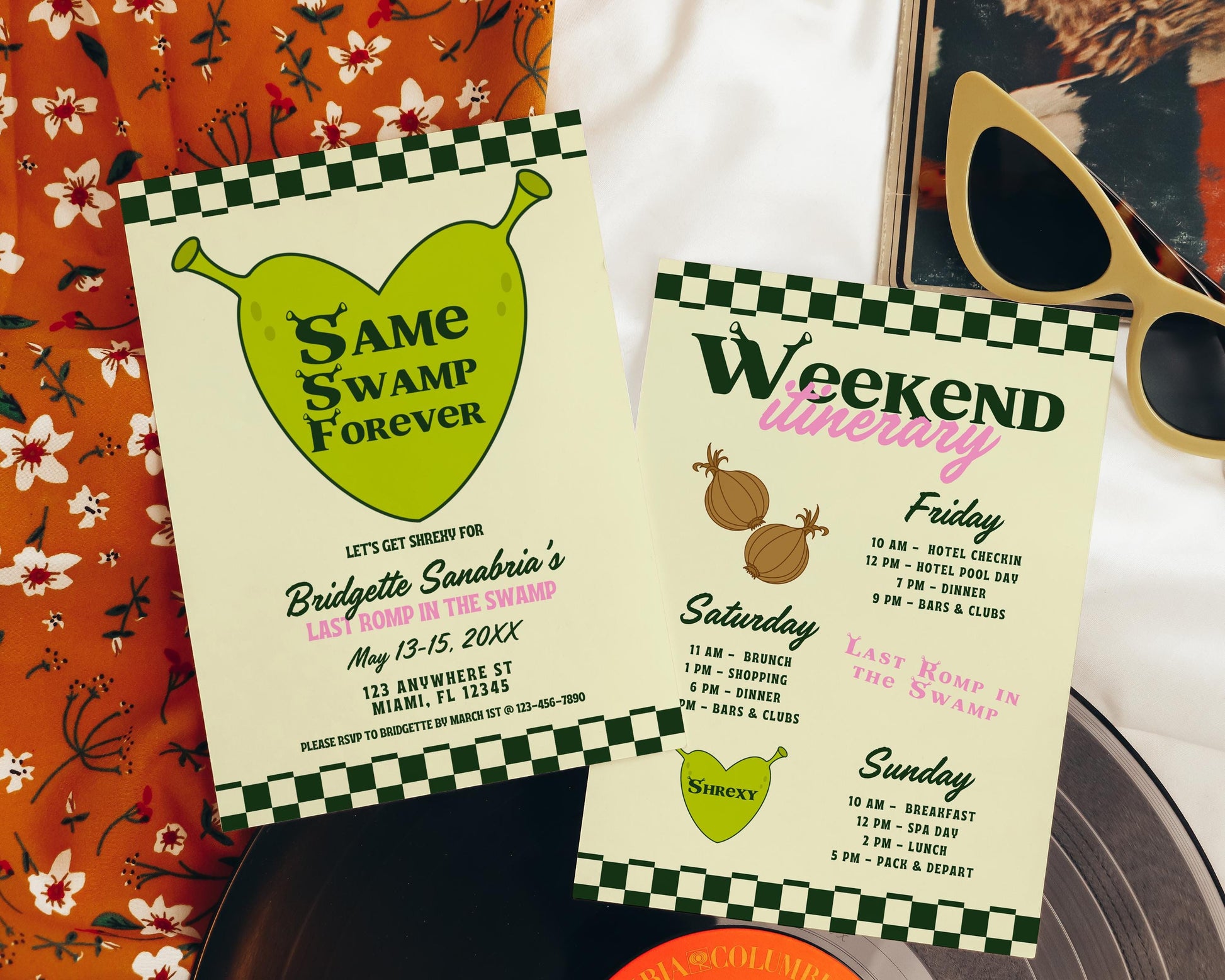 Same Swamp Forever Bachelorette Welcome Sign Last Romp in the Swamp Bachelorette Party Welcome Sign Shrexy Bachelorette Funny Ogre Party