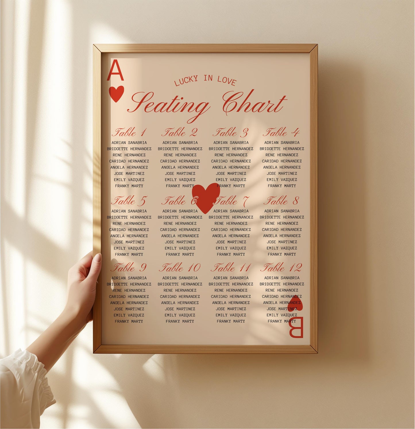 Lucky in Love Wedding Seating Chart Template Vegas Wedding Vintage Wedding Editorial Wedding Display Sign Printable Digital Download Custom