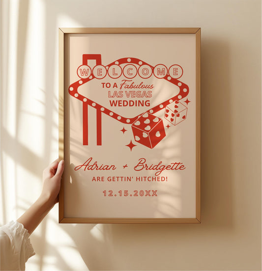 Vegas Wedding Welcome Sign Template Lucky in Love Wedding Casino Wedding Viva Las Vegas Wedding Fun Vintage Wedding Welcome Sign Editable