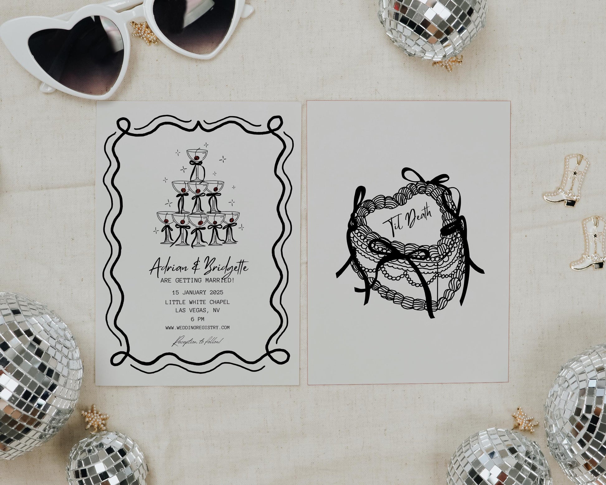 WEDDING INVITATION TEMPLATE Handwritten Vintage Wedding Invite Hand Drawn Scribble Illustration Whimsical Wedding Invite Funky Custom Invite