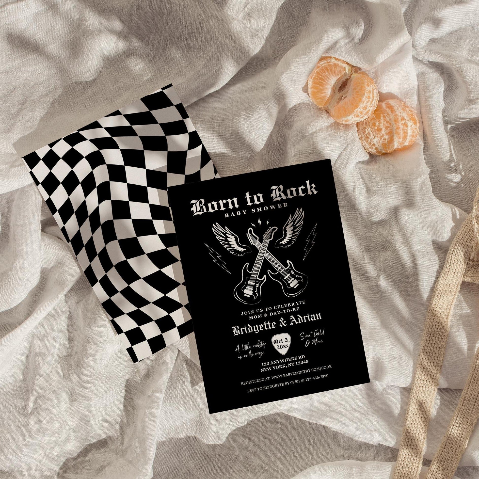 Rock N Roll Baby Shower Invitation Guitar Baby Shower Rockstar Baby Shower Invite Rock and Roll Editable Baby Shower Invitation Suite