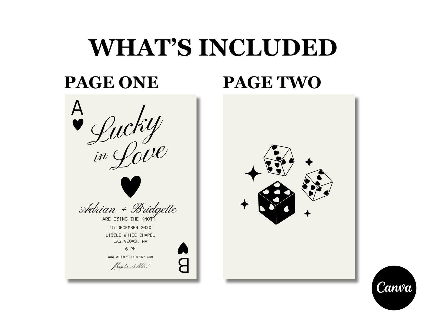 Lucky in Love Wedding Invitation Las Vegas Wedding Invite Playing Cards Wedding Invitation Template Vintage Wedding Stationery Perfect Match