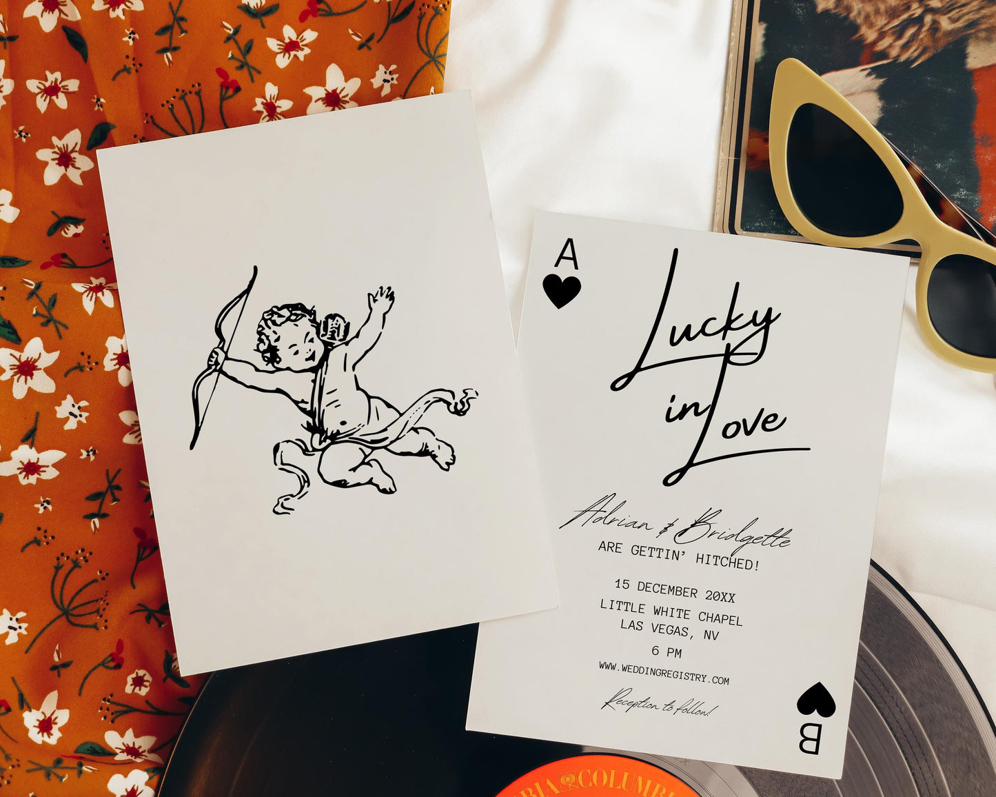 Las Vegas Wedding Invitation Lucky in Love Wedding Invite Playing Cards Wedding Invitation Template Vintage Wedding Stationery Perfect Match