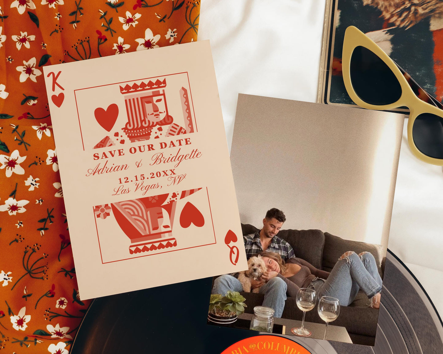 Playing Cards Save the Date Template Casino Night Save the Date Invitation Editable Save our Date Photo Card Printable Vintage Save the Date