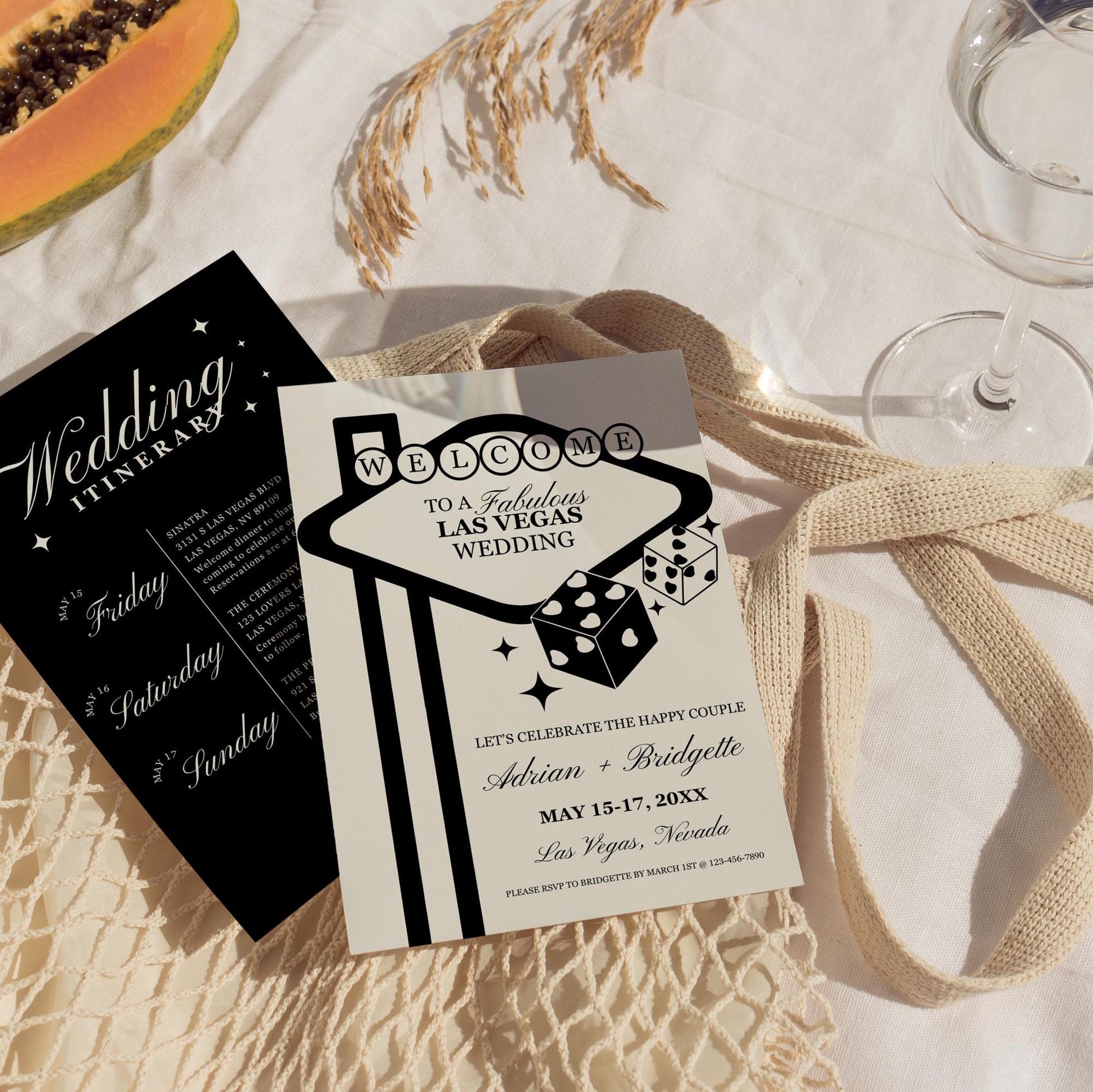 Las Vegas Wedding Weekend Itinerary Lucky in Love Wedding Itinerary Template Vintage Wedding Stationery Viva Las Vegas Wedding Perfect Match