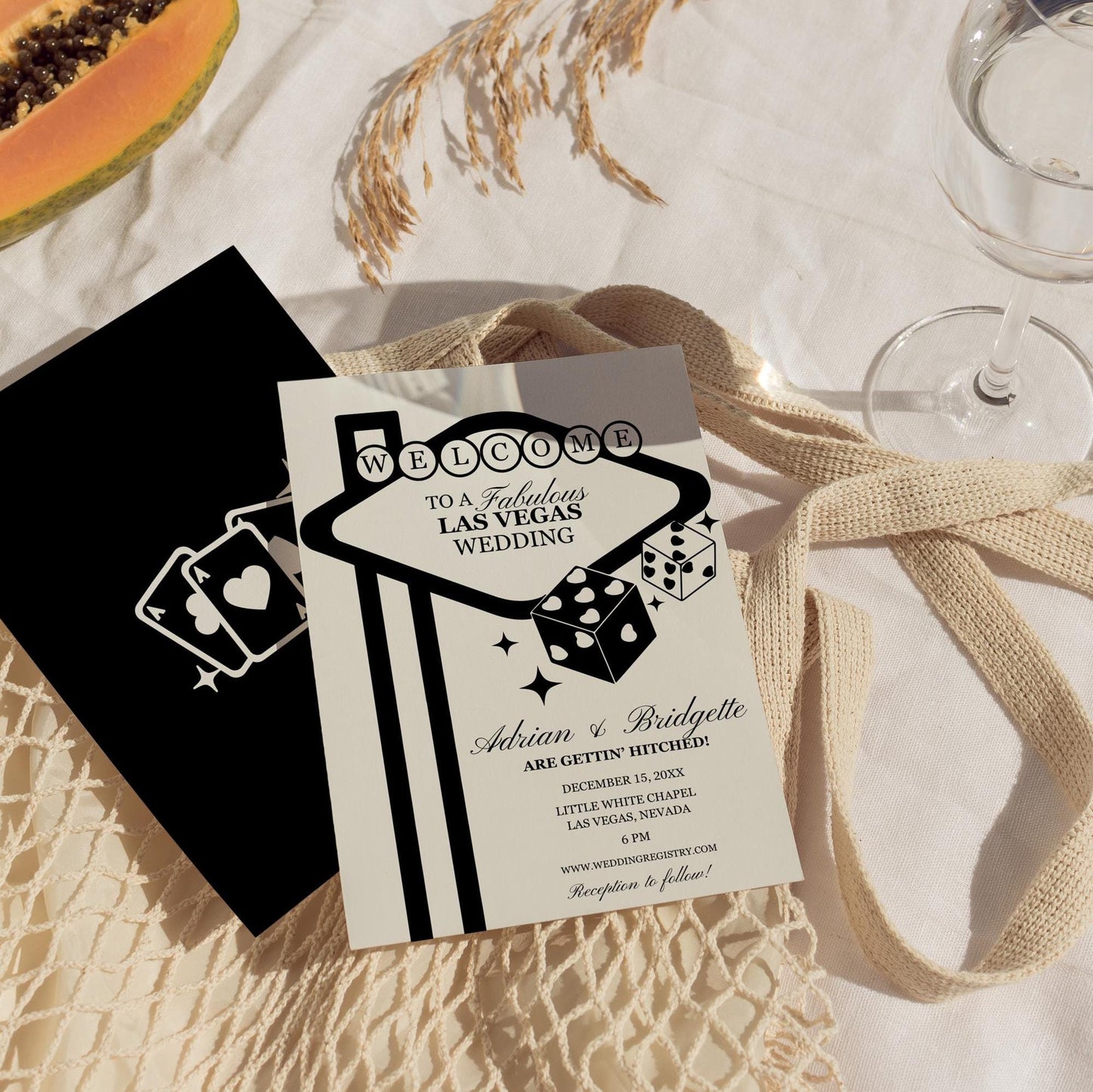 Las Vegas Wedding Invitation Lucky in Love Wedding Invite Playing Cards Wedding Invitation Template Vintage Wedding Stationery Perfect Match