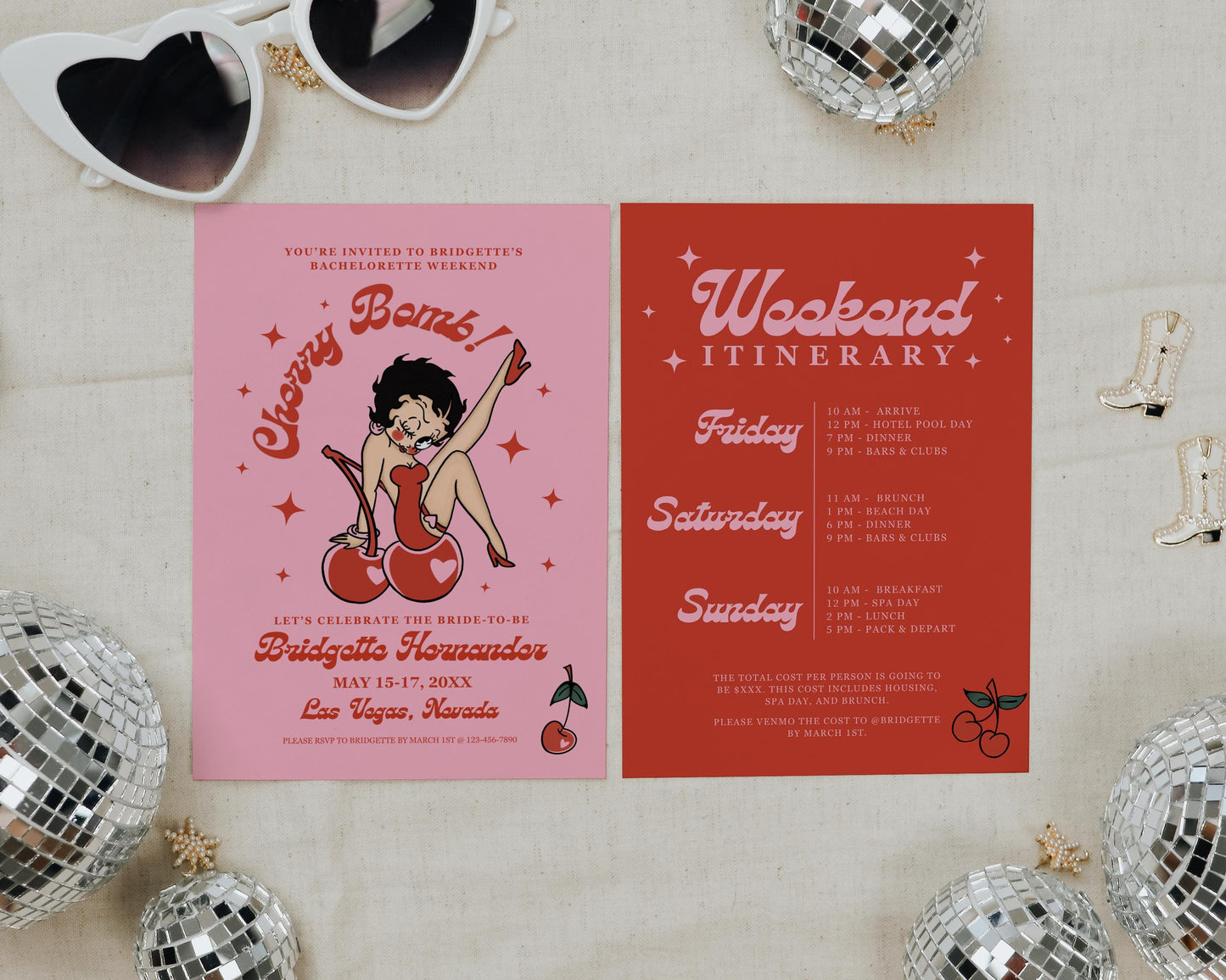 Cherry Bomb Bachelorette Invite Betty Boop Retro Bachelorette Invitation Template Vintage Bachelorette Invite Vegas Bachelorette Las Vegas