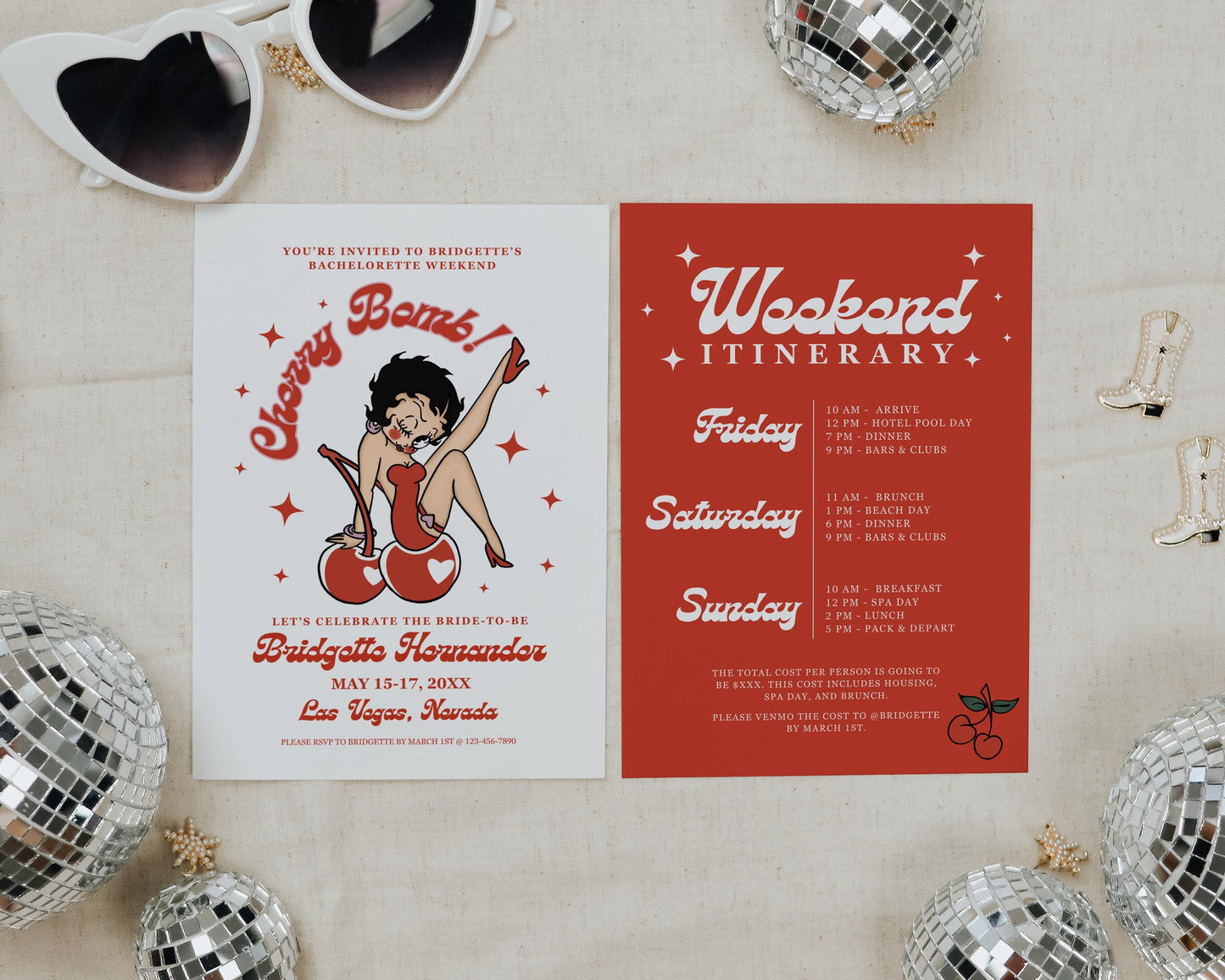 Cherry Bomb Bachelorette Invite Betty Boop Retro Bachelorette Invitation Template Vintage Bachelorette Invite Vegas Bachelorette Las Vegas