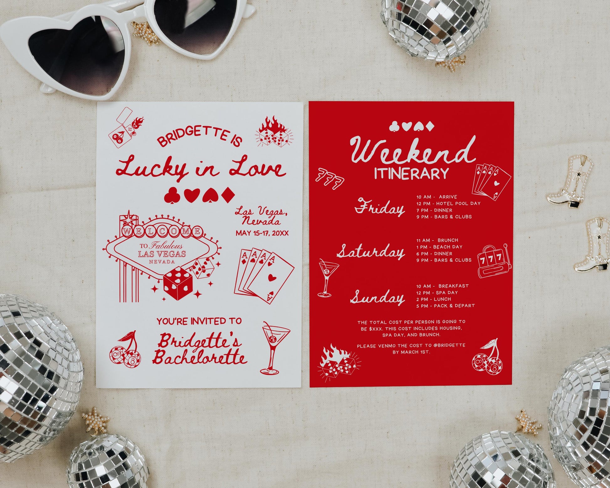 Lucky in Love Bachelorette Invitation Las Vegas Bachelorette Invite Playing Cards Bach Invitation Template Vintage Vegas Bachelorette Party