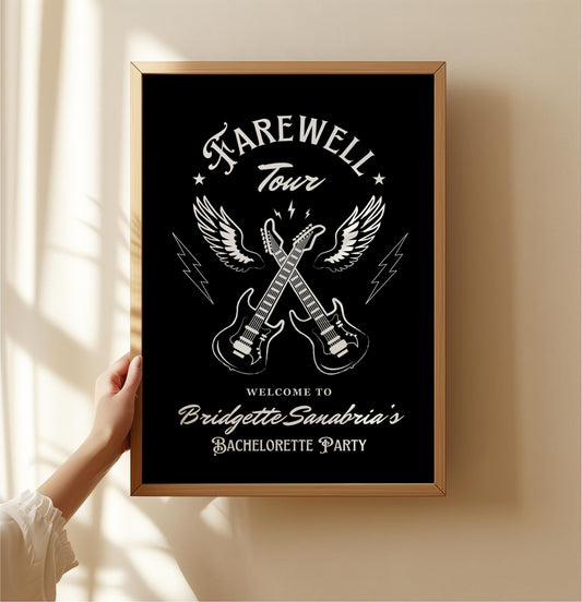 Farewell Tour Bachelorette Weekend Welcome Sign Rock N Roll Bachelorette Party Rockabilly Bachelorette Welcome Sign Template Hen Party Rock