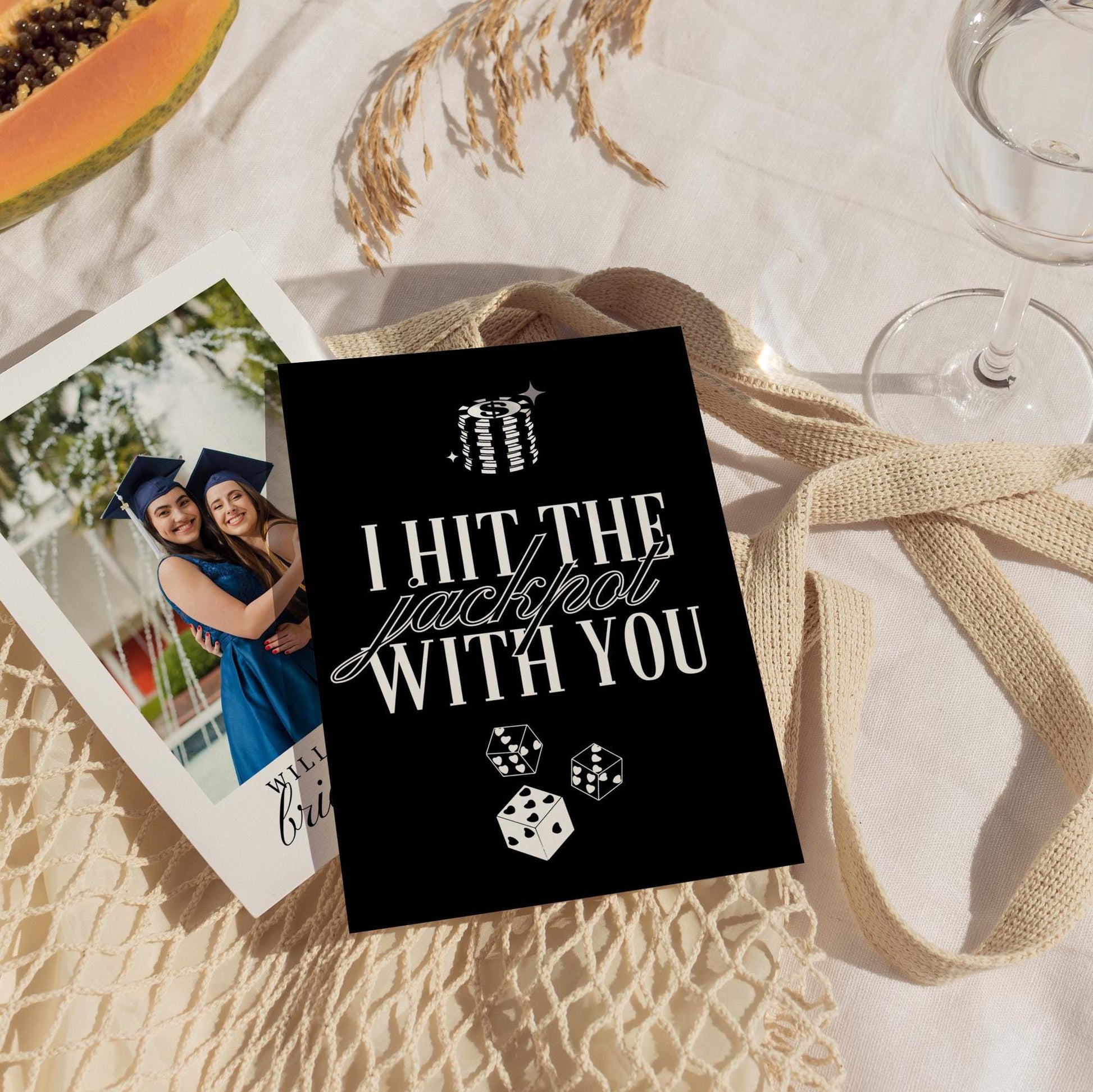 Bridesmaid Proposal Las Vegas Wedding Hit the Jackpot With You Bridesmaid Proposal Photo Card Vegas Wedding Lucky in Love Wedding Theme