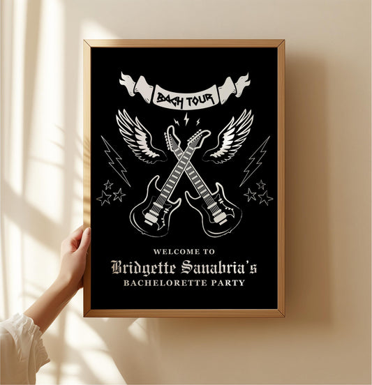 Bach Tour Bachelorette Weekend Welcome Sign Rock N Roll Bachelorette Party Rockabilly Bachelorette Theme Template Farewell Tour Hen Party