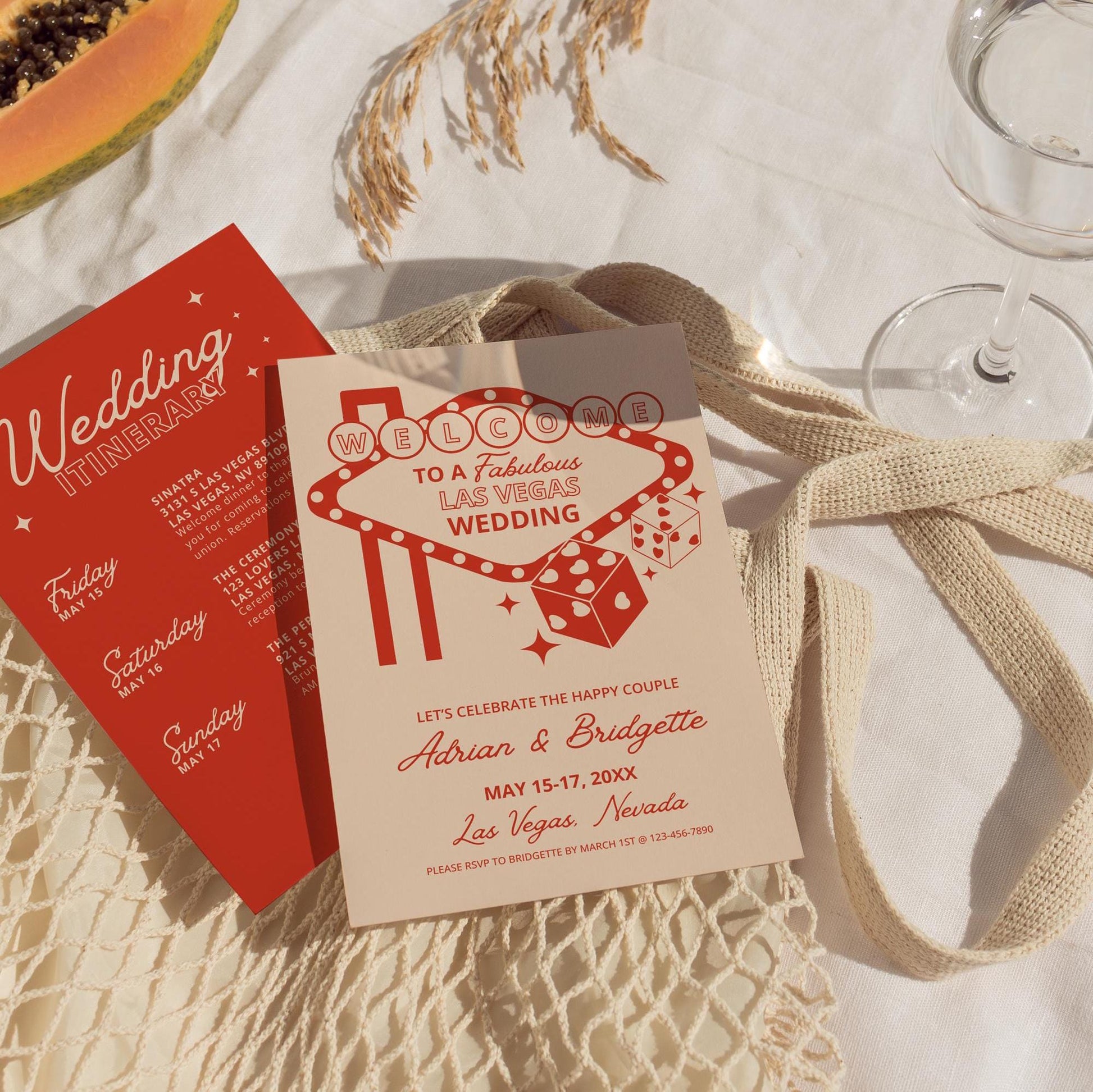 Las Vegas Wedding Weekend Itinerary Lucky in Love Wedding Itinerary Template Vintage Wedding Stationery Viva Las Vegas Wedding Theme Custom