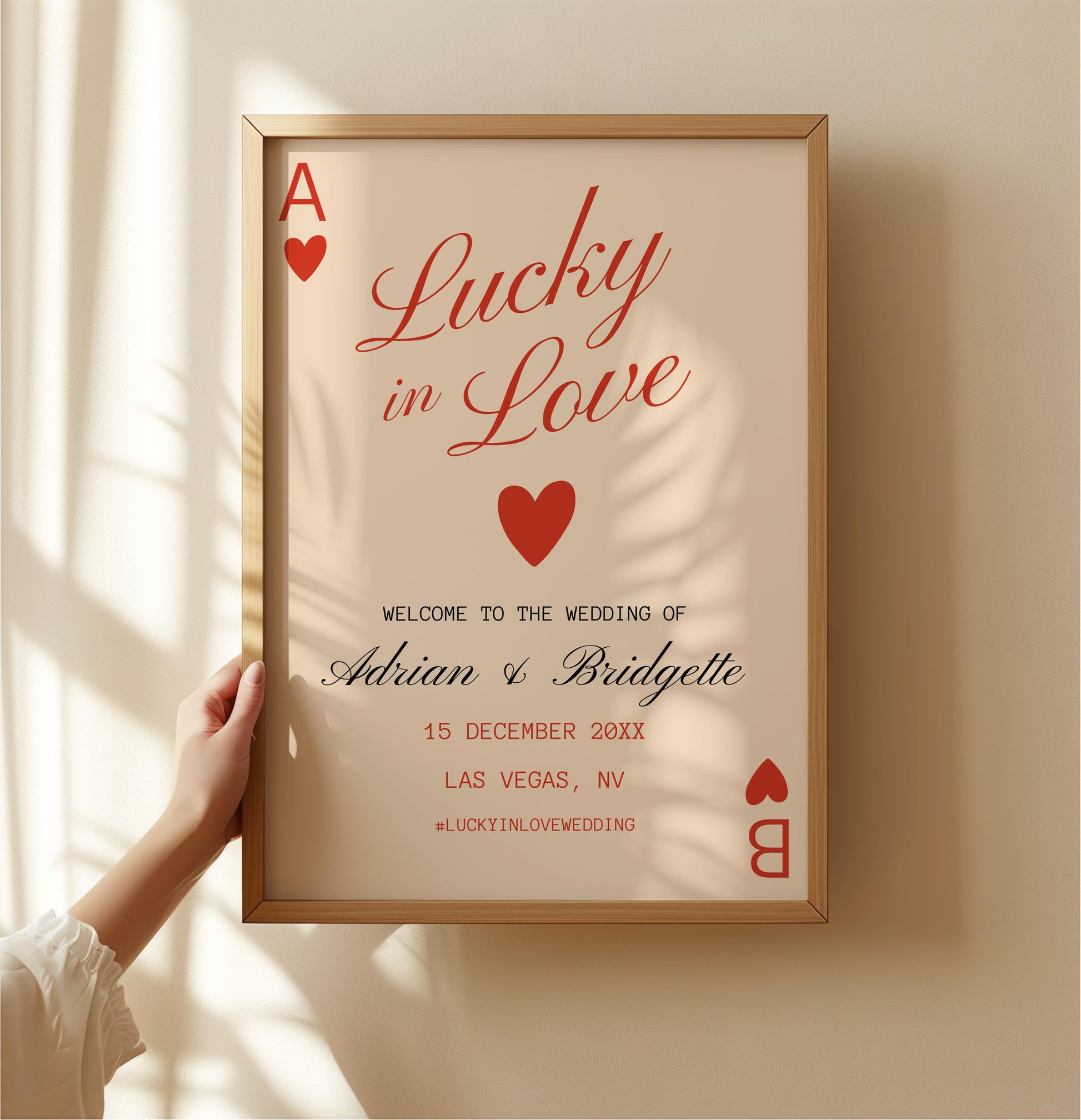 Lucky in Love Editable Wedding Welcome Sign Template Casino Wedding Viva Las Vegas Wedding Fun Vintage Wedding Welcome Sign Instant Download