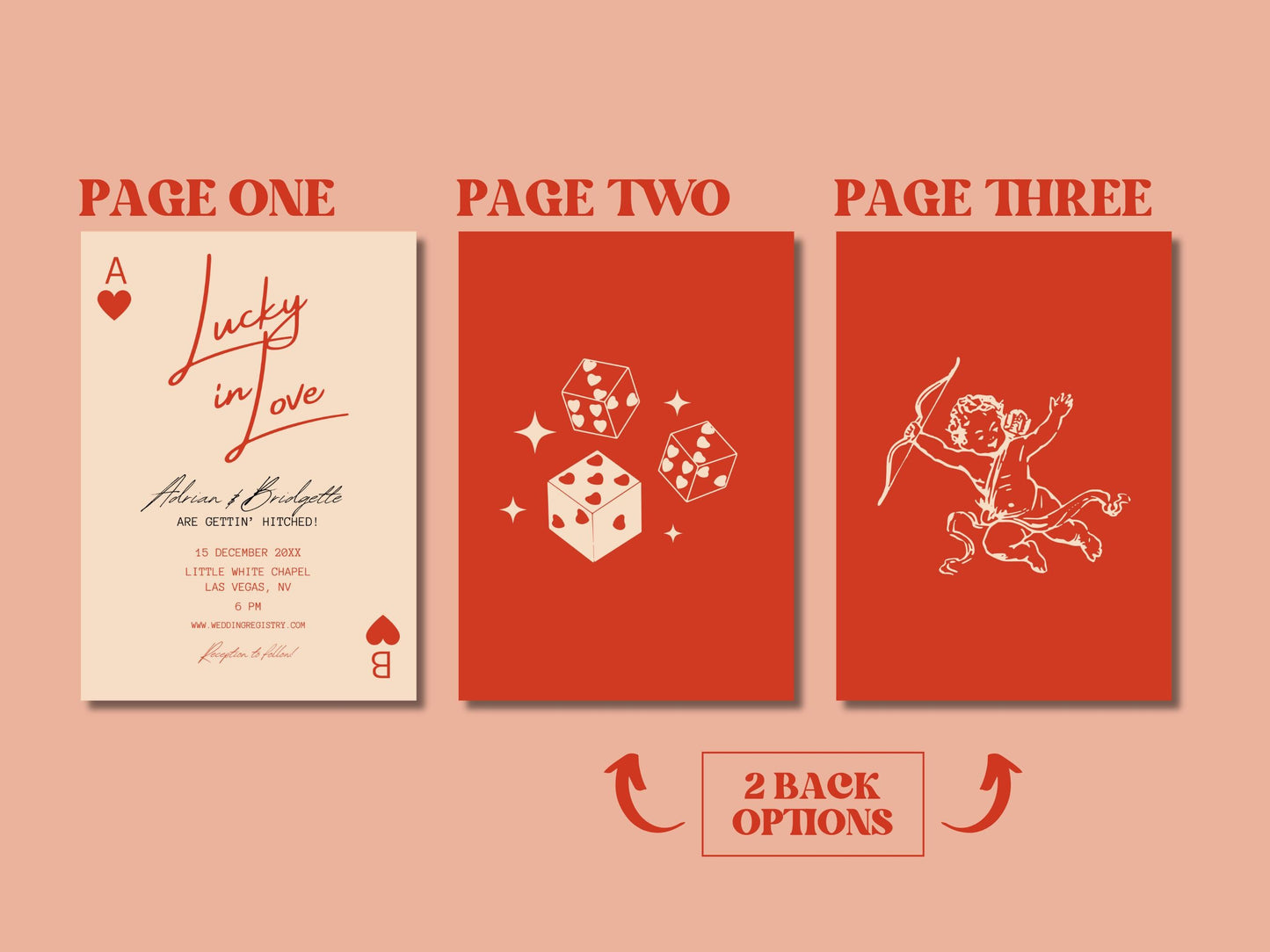 Lucky in Love Wedding Invitation Las Vegas Wedding Invite Playing Cards Wedding Invitation Template Vintage Wedding Stationery Perfect Match