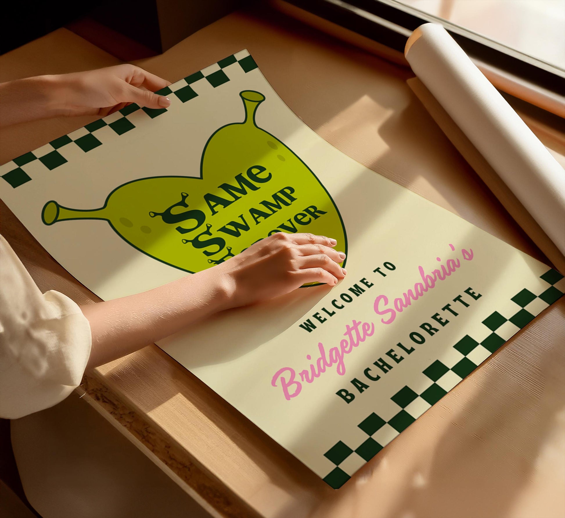 Shreklorette Bachelorette Party Welcome Sign Funny Last Romp in the Swamp Bachelorette Party Sign Shrexy Bachelorette Signage Custom Sign