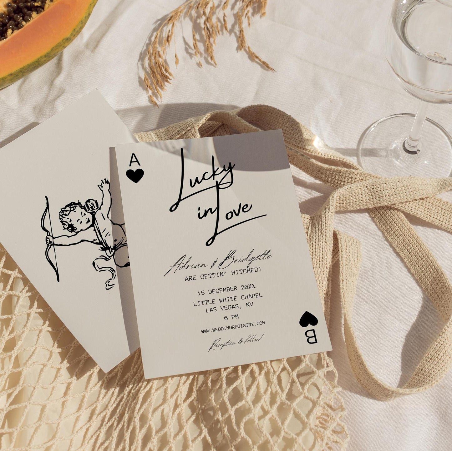 Las Vegas Wedding Invitation Lucky in Love Wedding Invite Playing Cards Wedding Invitation Template Vintage Wedding Stationery Perfect Match