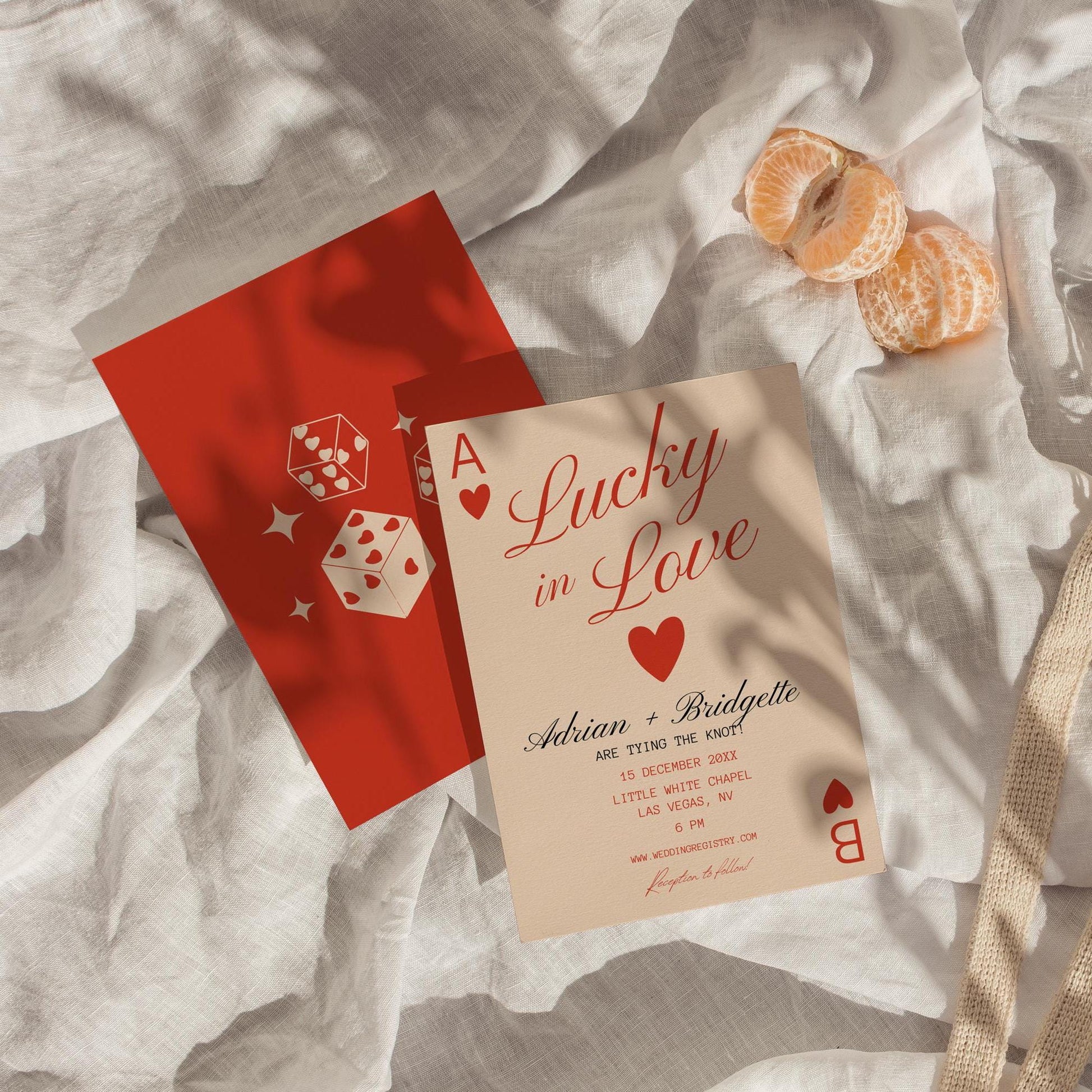 Lucky in Love Wedding Invitation Vegas Wedding Stationery Playing Cards Wedding Invitation Template Vintage Wedding Stationery Custom Invite