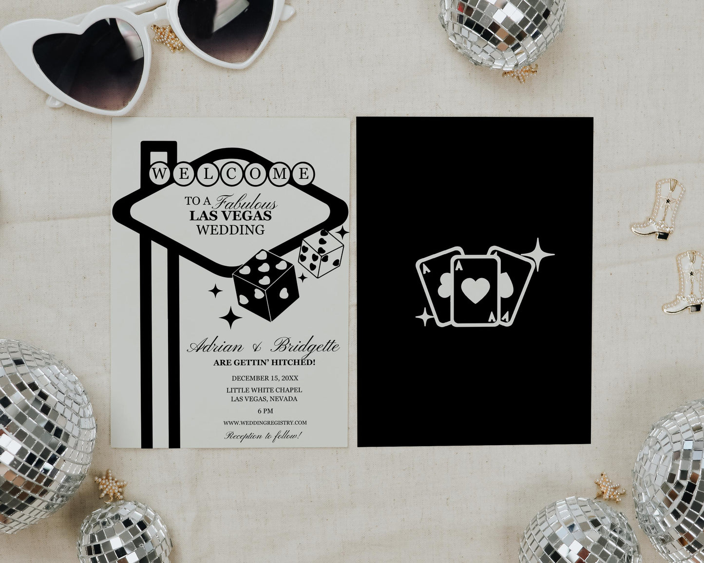 Las Vegas Wedding Invitation Lucky in Love Wedding Invite Playing Cards Wedding Invitation Template Vintage Wedding Stationery Perfect Match