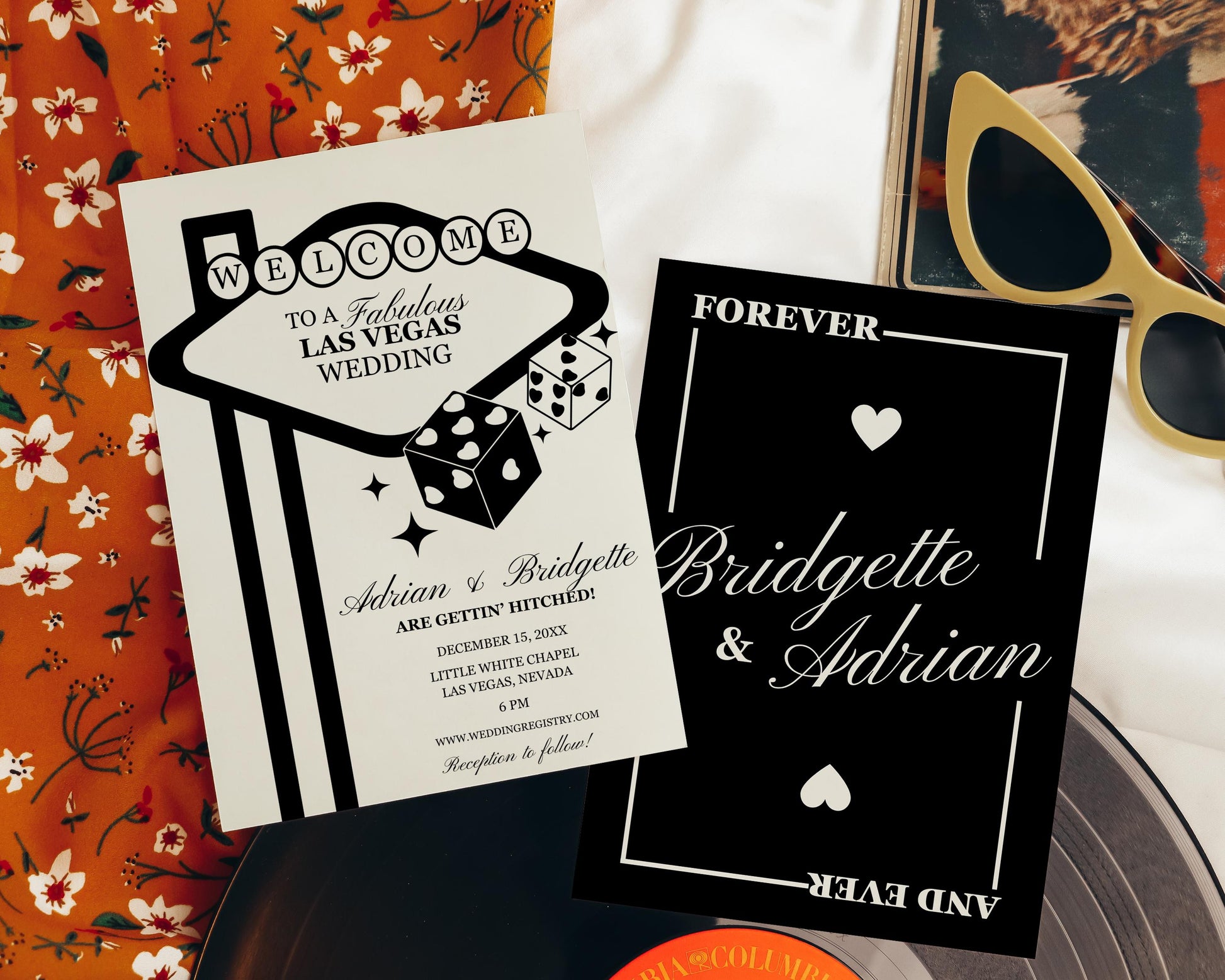 Las Vegas Wedding Invitation Lucky in Love Wedding Invite Playing Cards Wedding Invitation Template Vintage Wedding Stationery Perfect Match