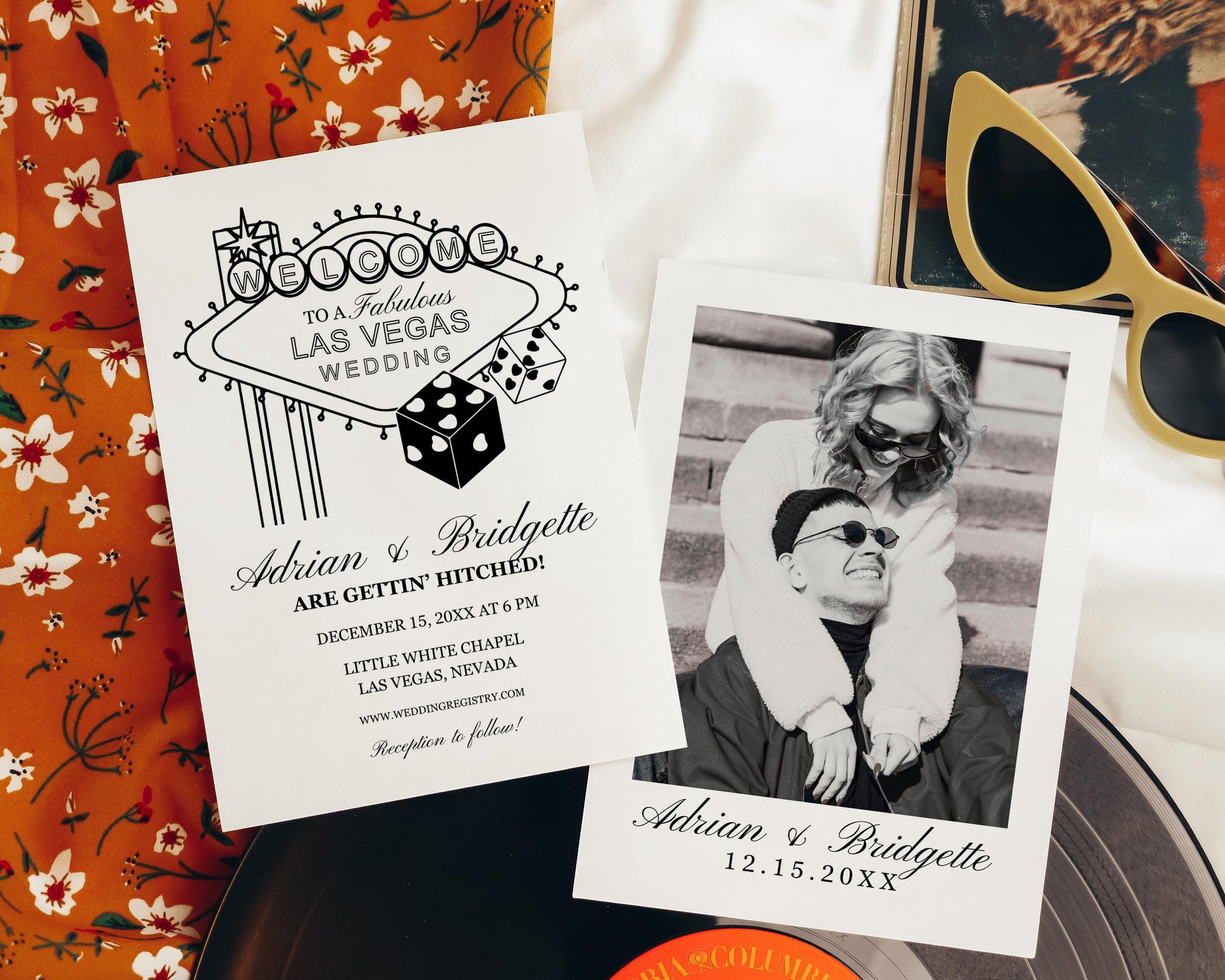 Hand Drawn Las Vegas Wedding Invitation Vintage Wedding Vegas Wedding Invite Viva Las Vegas Wedding Lucky in Love Casino Wedding Invite