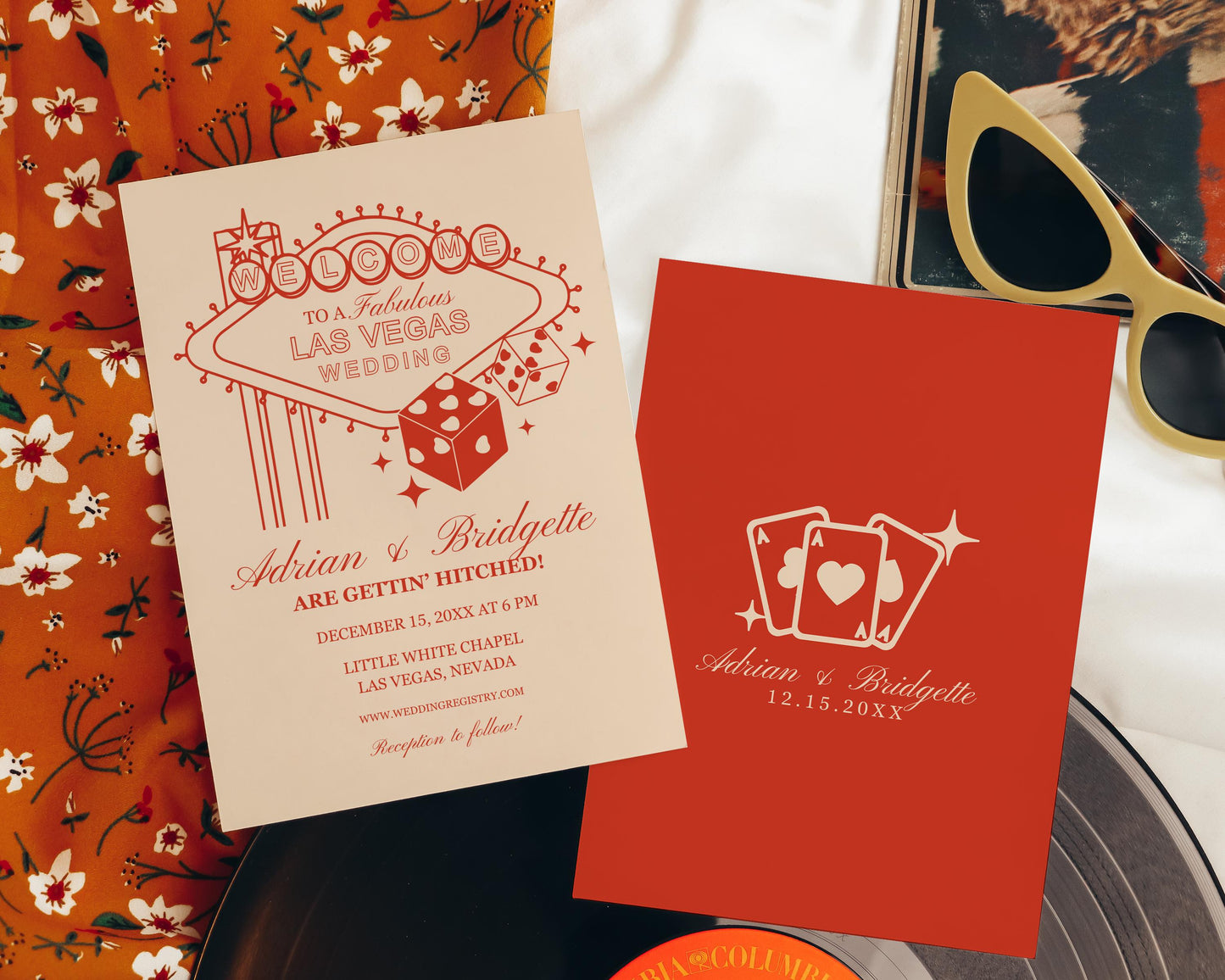 Las Vegas Wedding Invitation Lucky in Love Wedding Invite Playing Cards Wedding Invitation Template Vintage Wedding Stationery Perfect Match