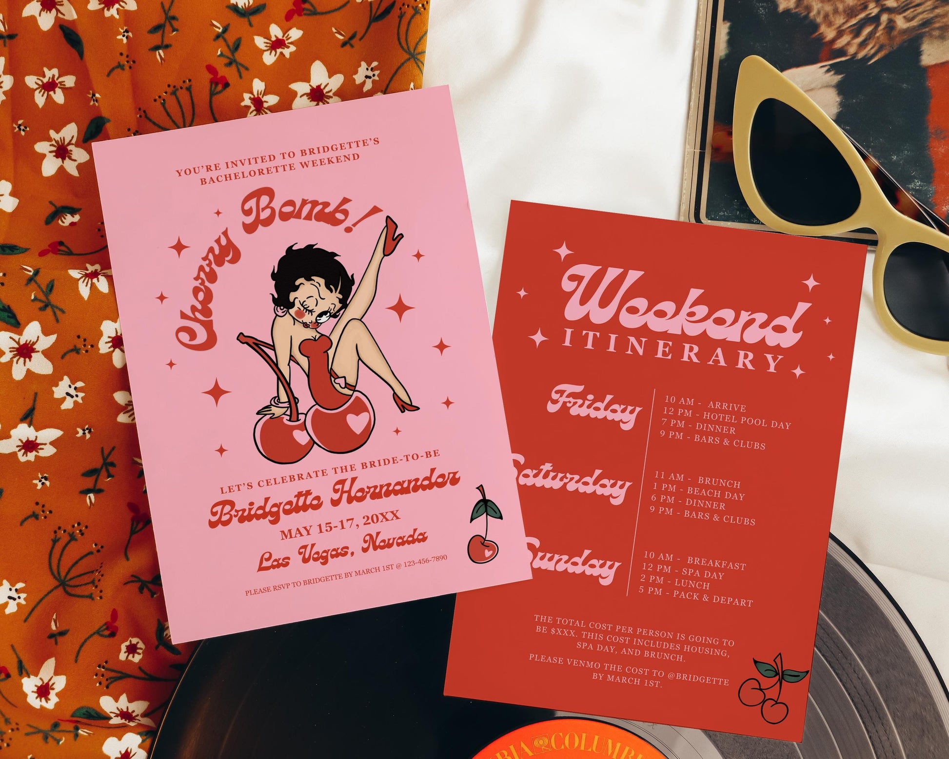 Cherry Bomb Bachelorette Invite Betty Boop Retro Bachelorette Invitation Template Vintage Bachelorette Invite Vegas Bachelorette Las Vegas