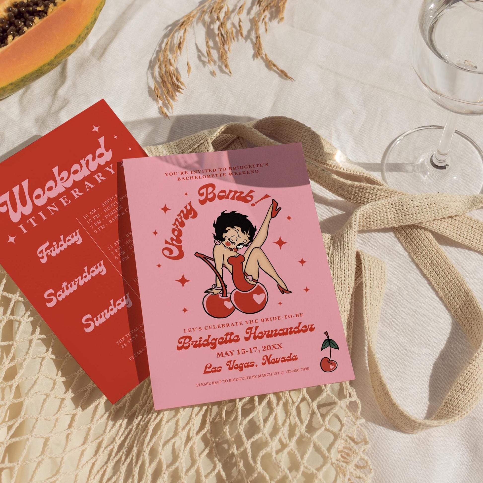 Cherry Bomb Bachelorette Invite Betty Boop Retro Bachelorette Invitation Template Vintage Bachelorette Invite Vegas Bachelorette Las Vegas